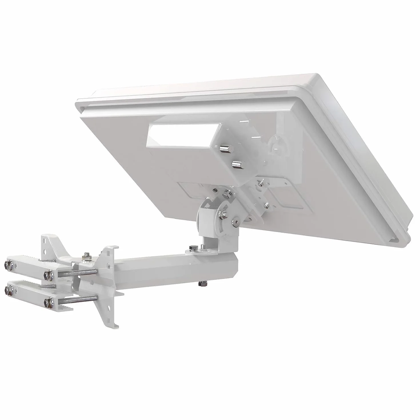 Antenne satellite STRONG Slimsat SA64 avec LNB Quad intégrée pour 4 participants, fixation murale, balcon ou mât, ASTRA, Hotbird - blanc
