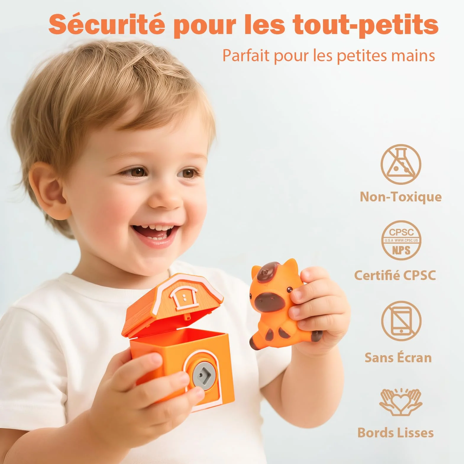 hahaland Montessori Jouet Bebe 2 3 Ans - Jouet Animaux de La Ferme pour Enfants, Jeu Educatif avec Marionnettes à Doigts