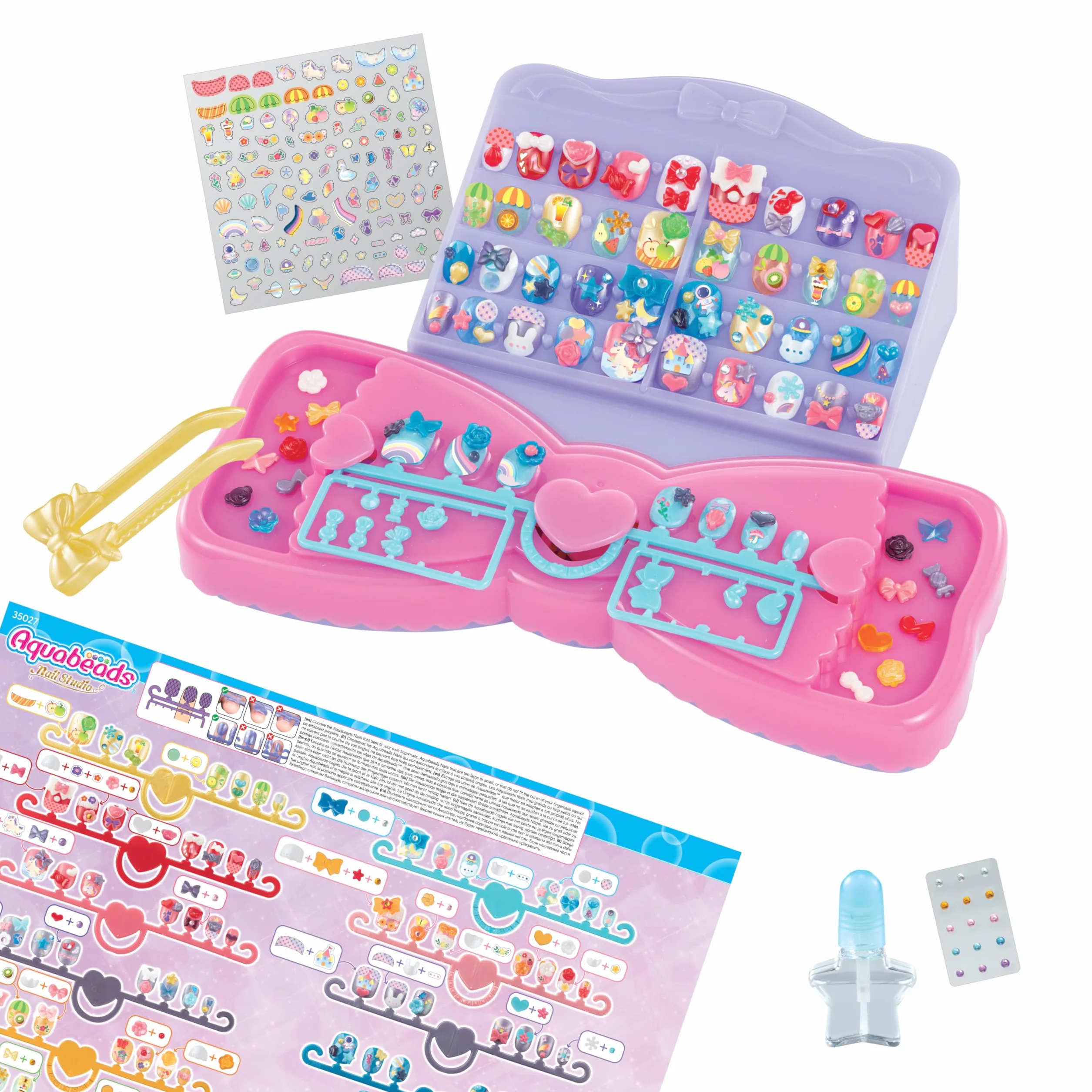 EPOCH Aquabeads Nail Studio - Kit de Loisir créatif pour Enfants 4 Ans et + - Jouet de manucure 35027