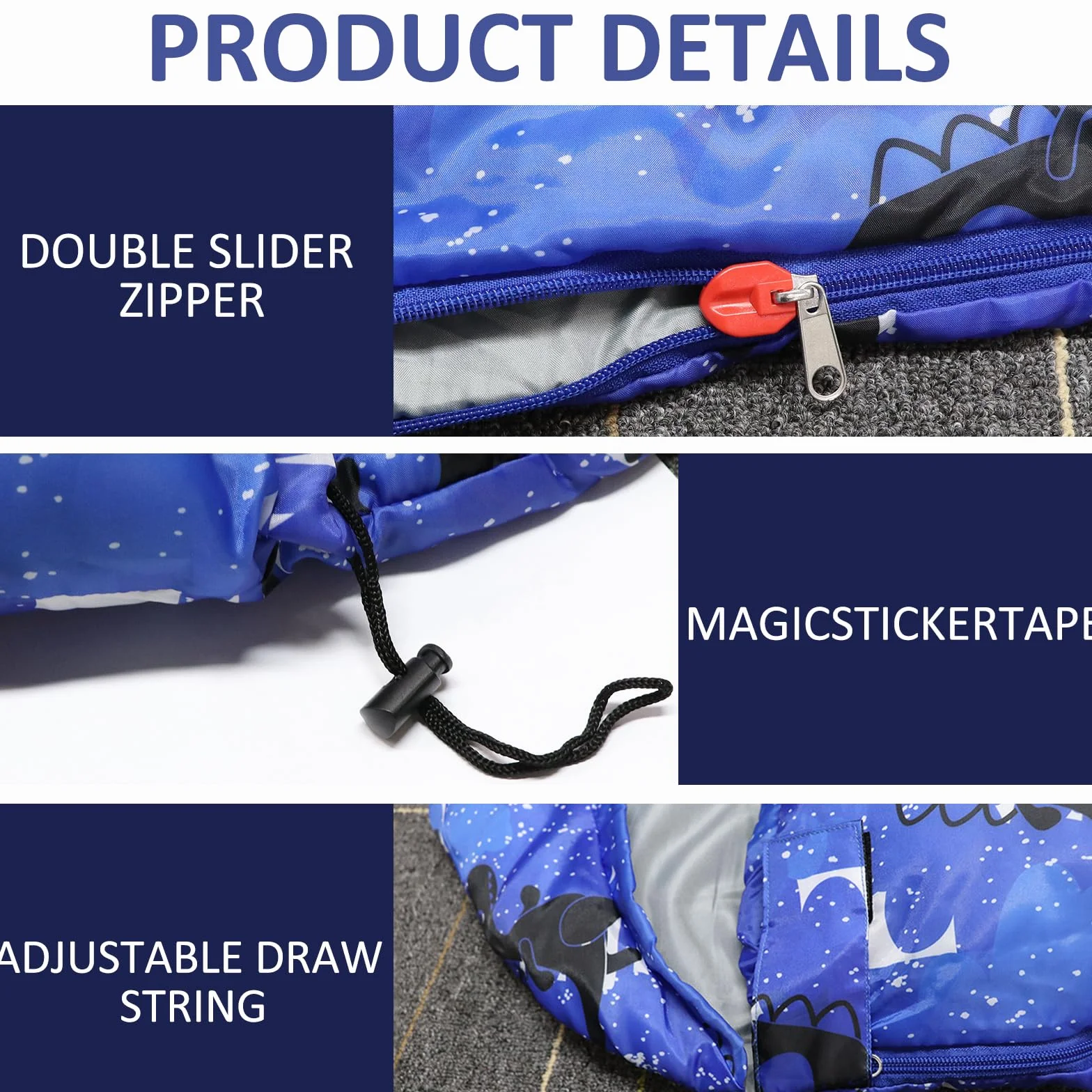 Sacs de Couchage pour Enfants Camping Compact 3 Saisons Léger Imperméable avec Sac de Transport