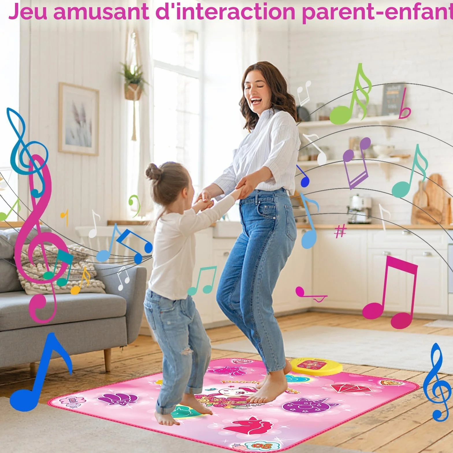 ZWOOS Tapis de Danse Fille avec Affichage LED, Tapis Musical Électronique 3-12+ Ans, Deux Modes de Jeu