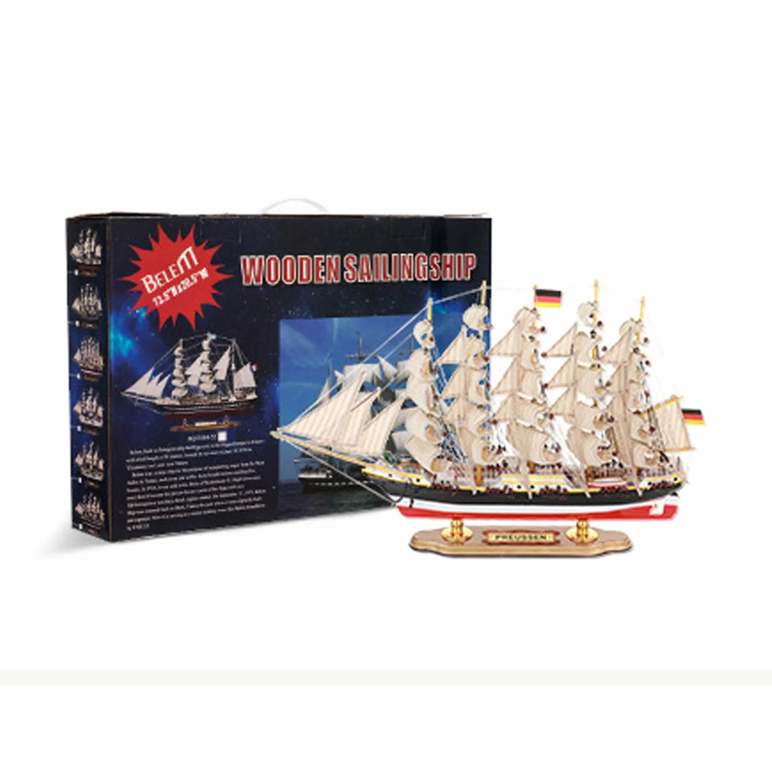 YLME Modèle De Voilier Bateau Artisanal en Bois Massif De Simulation Modèle De Voilier en Bois Méditerranéen Modèle De Voilier en Bois Léger Et Luxueux Modèle De Voilier en Bois,B