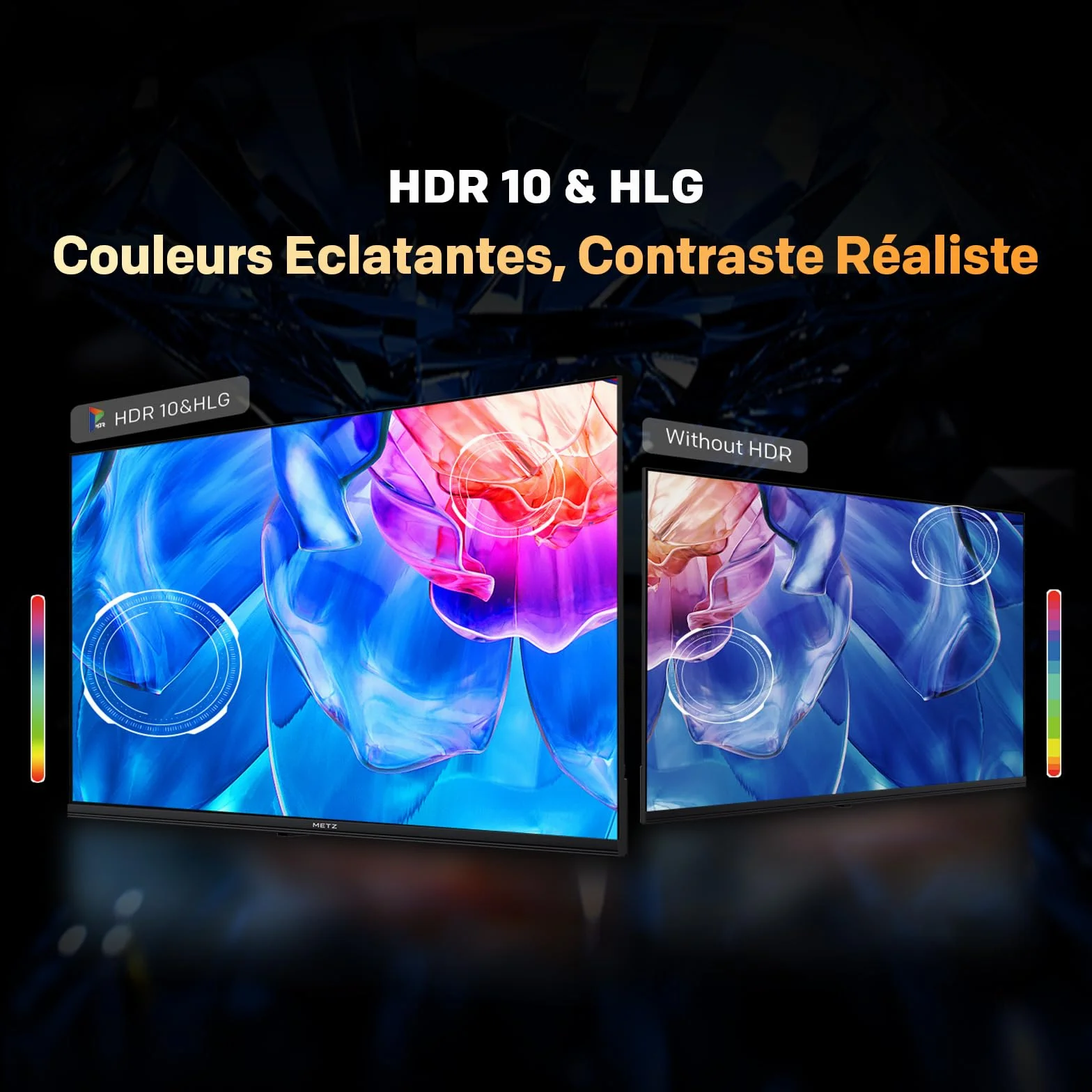 Metz 32 Pouces Smart TV Google LED QLED+ HDR10 Dolby Audio Bluetooth 5.1 DVB-T/T2/C/S/S2 CI+ 1.5GB RAM 32MQH7000Z
