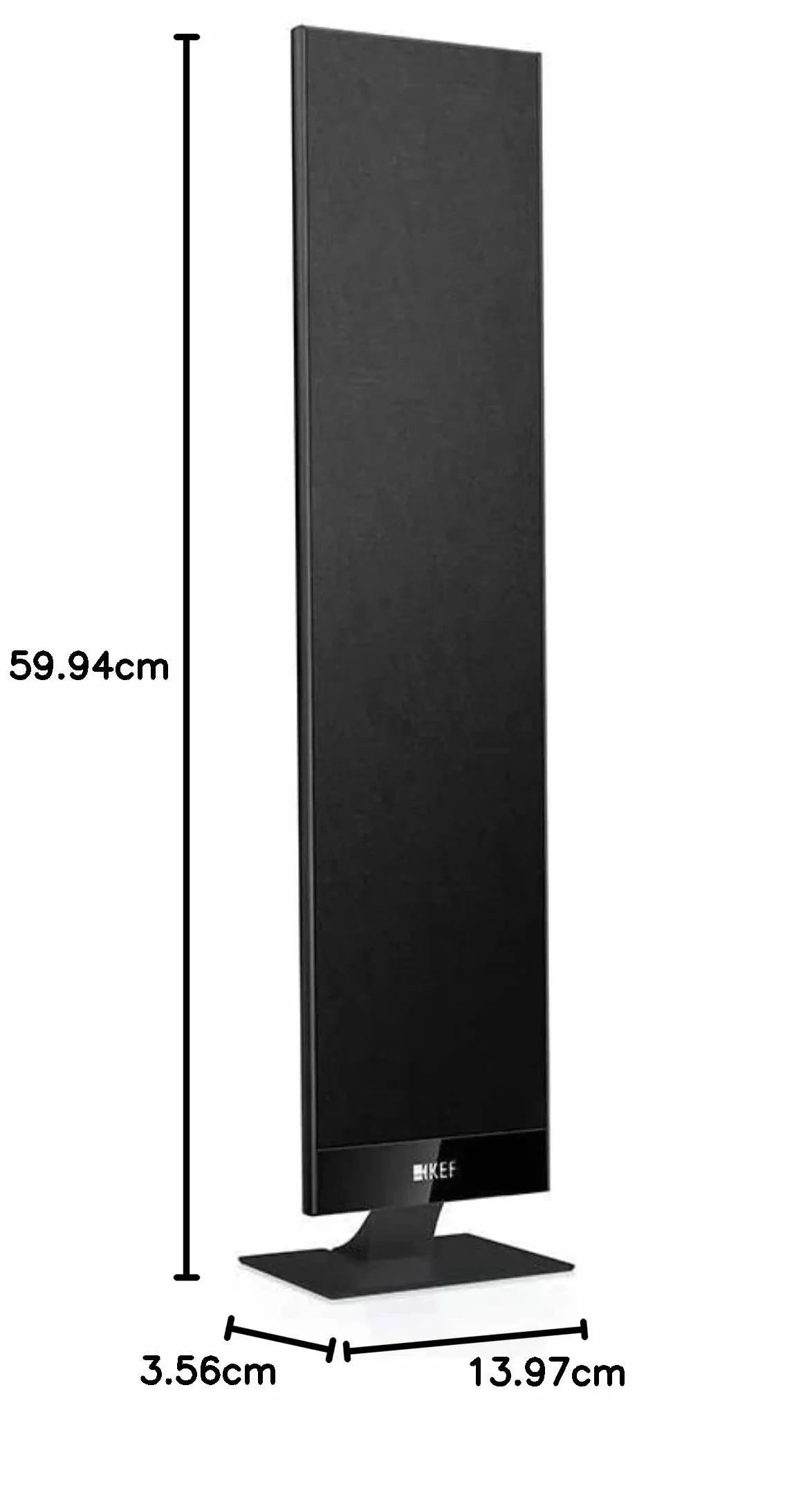 KEF T301 Paire d'enceintes noires Super Slim 3,5cm HiFi Home Cinema TV
