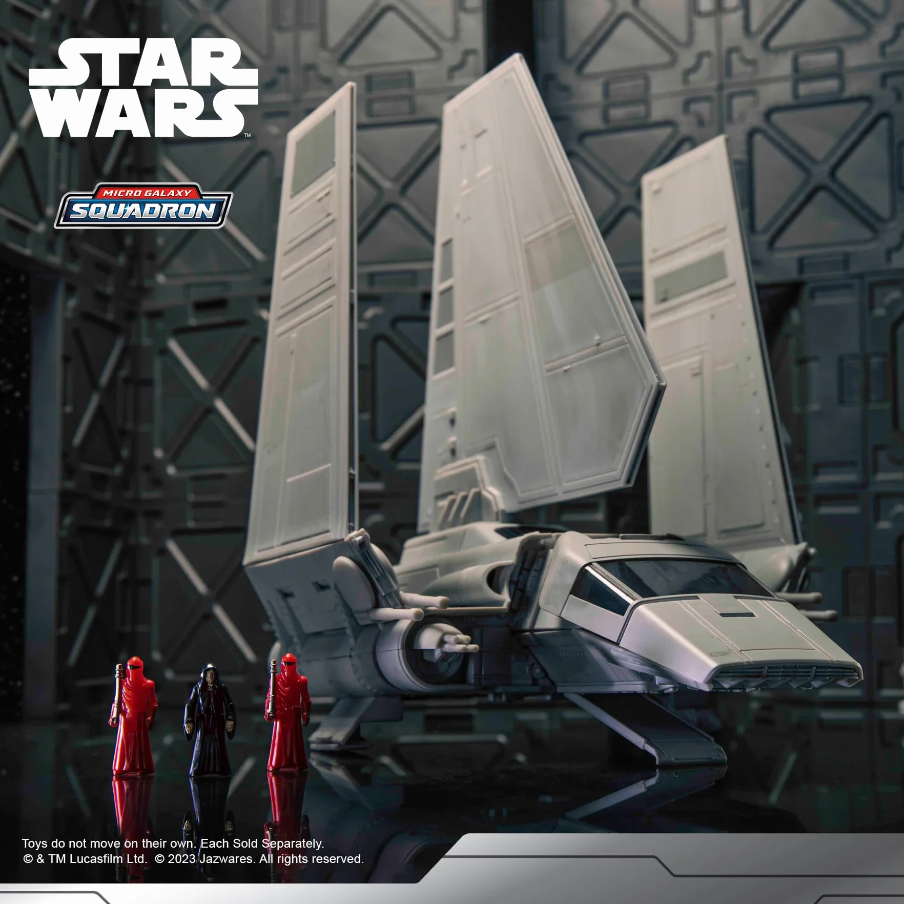 Star Wars Micro Galaxy Squadron Navette impériale 17,8 cm avec Trois Micro Figurines 2,5 cm