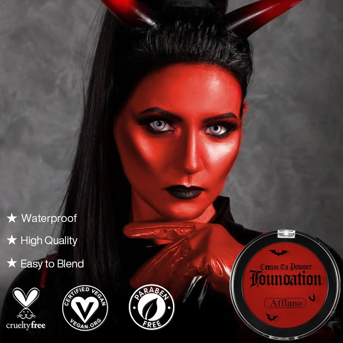 Afflano Semi-Mat Rouge Face Paint Maquillage Visage Halloween Clown Non Toxique Peinture Corporelle Théâtre FX
