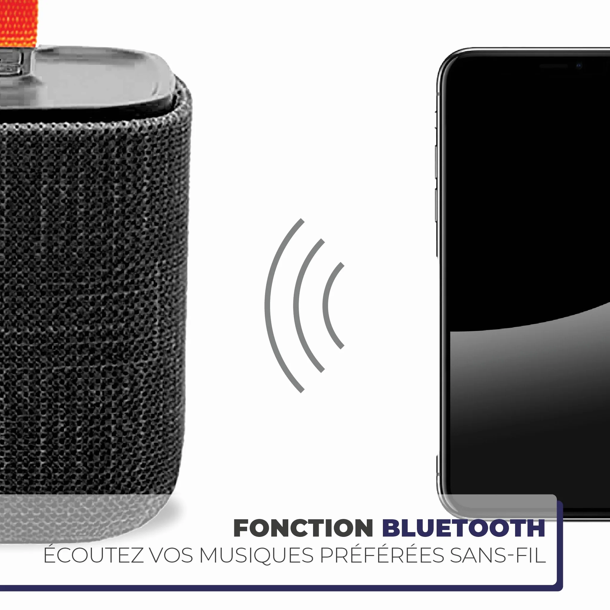 APM Enceinte Bluetooth Portable IPX4 8 Heures Autonomie Noire