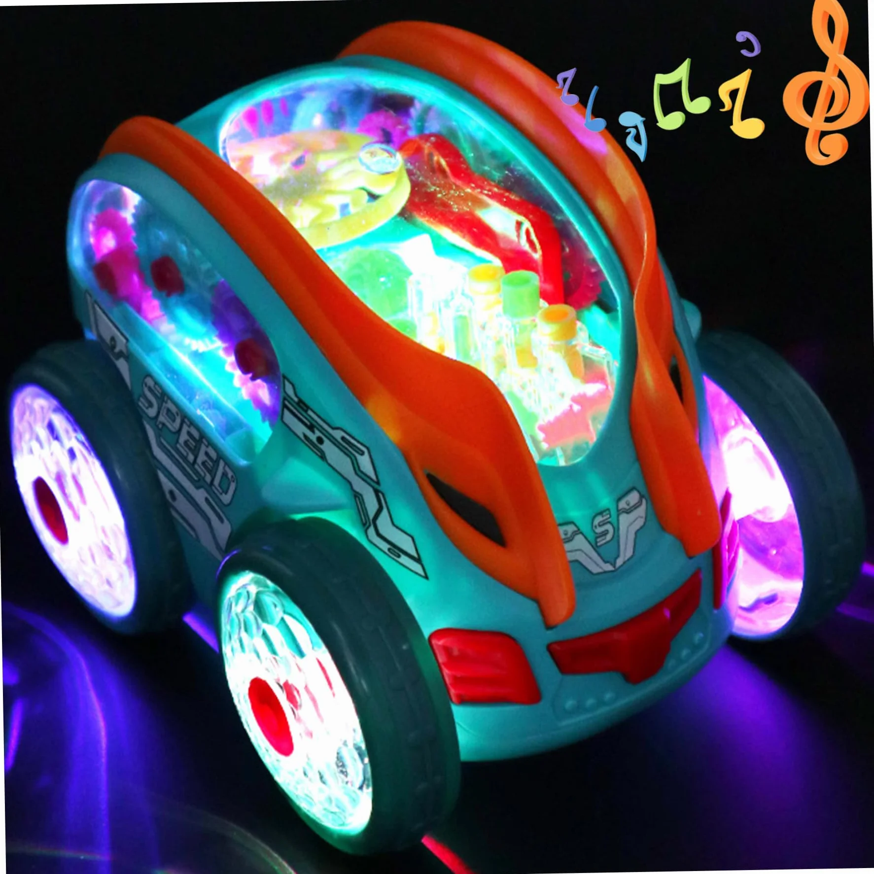 Voiture de Cascade Enfants 360° Rotatif Saut-élant