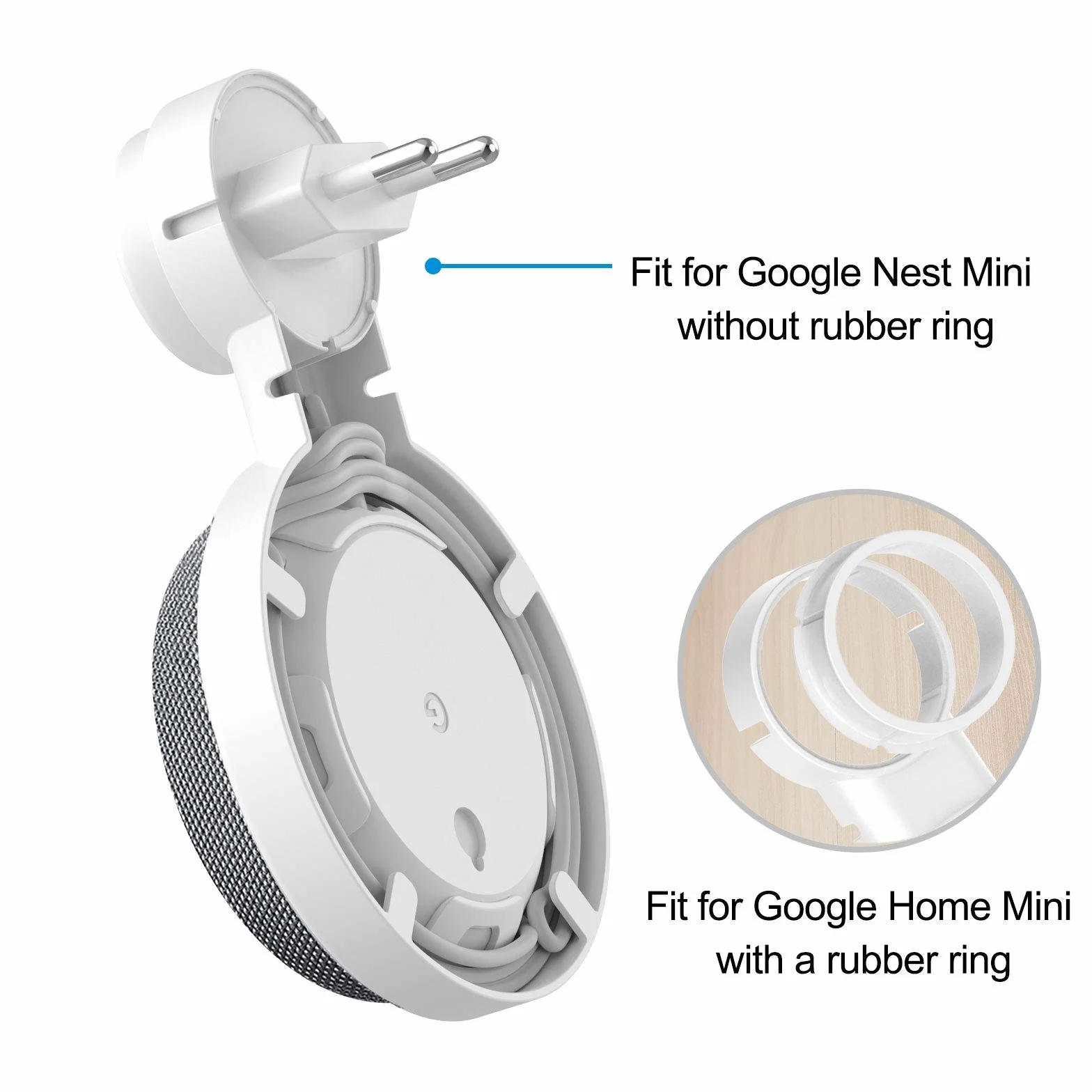 Support Mural pour Google Home Mini/Nest Mini (2nd Gen), Solution d'Espace-Économique pour Enceinte Intelligente, Blanc