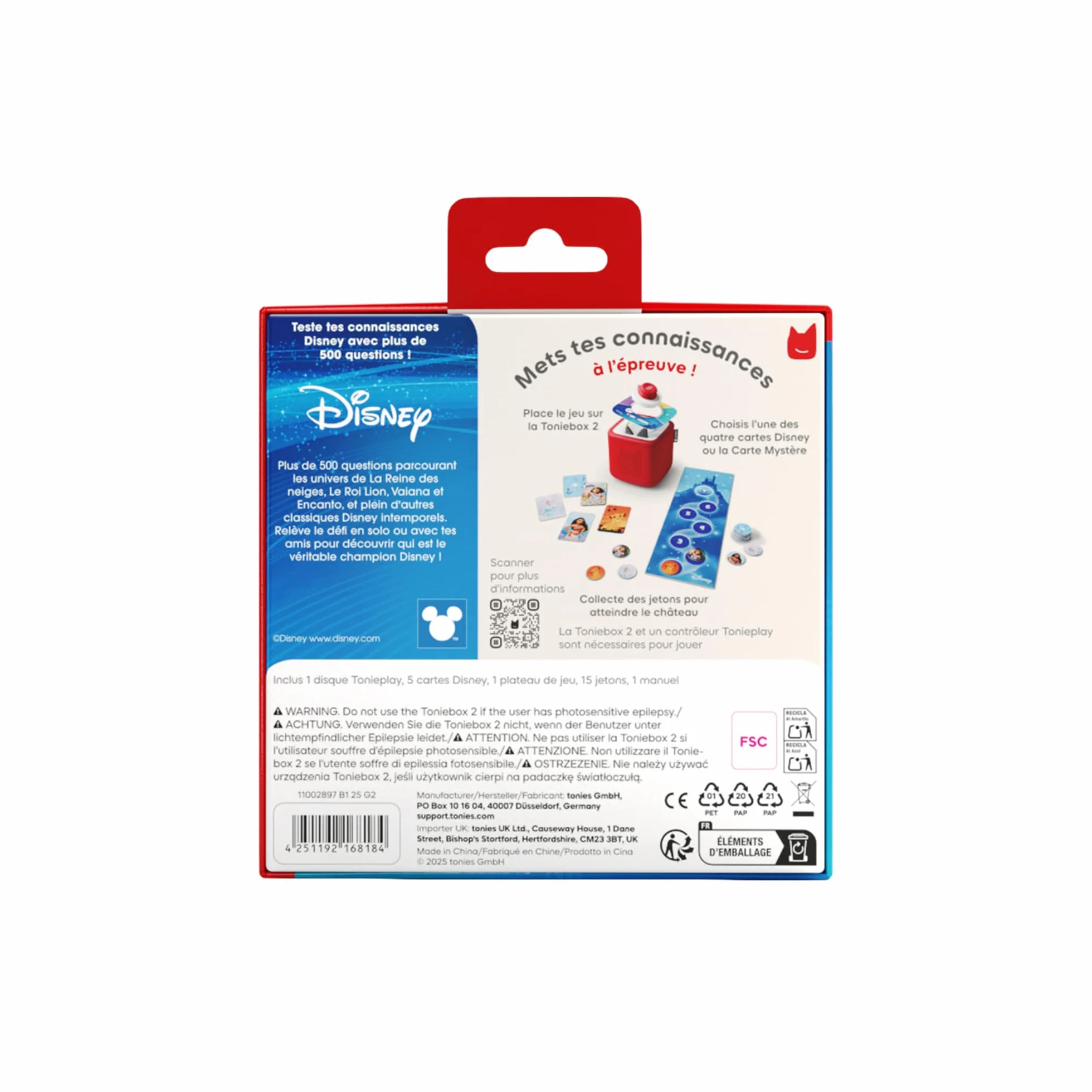 tonies Jeu Tonieplay Le Grand Quiz Disney Compatible Toniebox 2 3-9 Ans