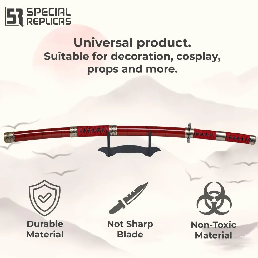 Katana en Bois 105 cm - Épée Bambou Sabre Japonais Décoratif - Anime Samurai Cosplay Décoration
