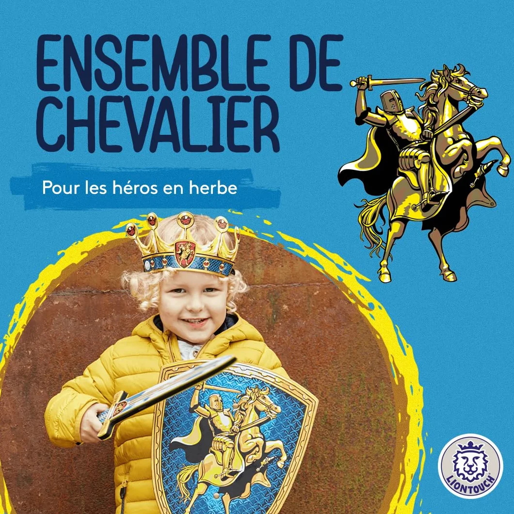 Liontouch Épée et Bouclier Chevalier pour Garçons 3-6 Ans Ensemble de Jeu en Mousse Médiéval