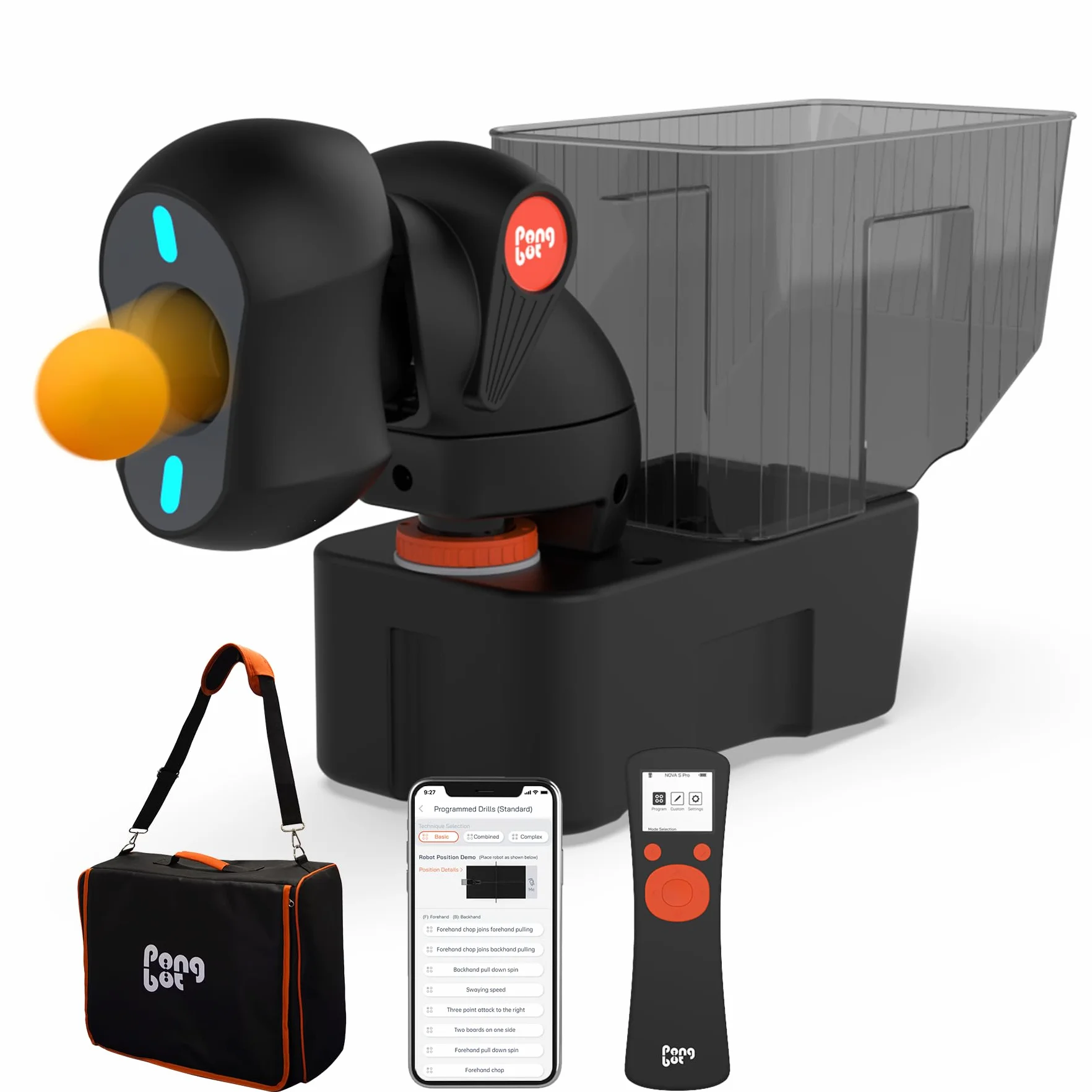 PONGBOT Robot de tennis de table avec sac