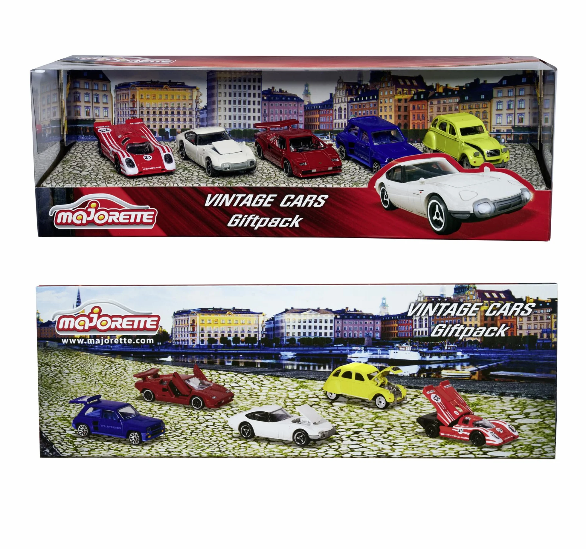 Smoby Majorette Vintage Giftpack Voitures Miniatures en Métal Coffret 5 Véhicules 1/64ème