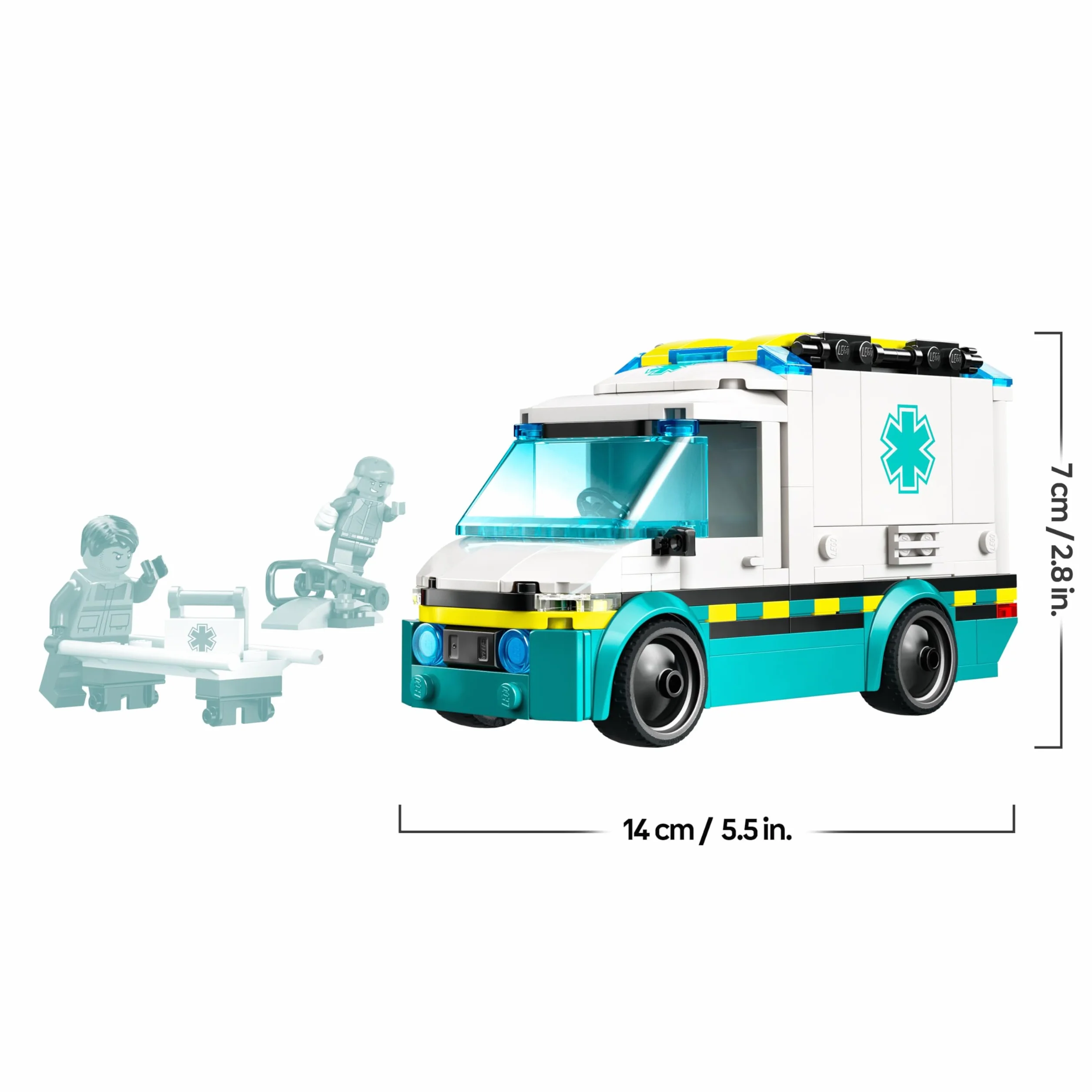LEGO City L'Ambulance de Secours Jeu de Construction 2 Minifigurines Skateuse Ambulancier Jouet 5 Ans 60451