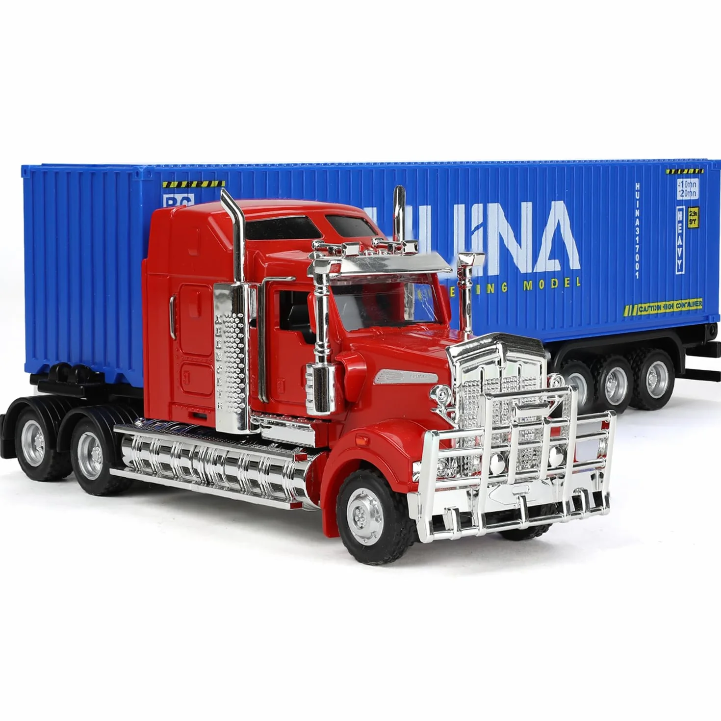 Camion Jouet Échelle 1/50 Métaux Modèle de Camion Américain Remorquage Moulé sous Pression Rouge Bleu