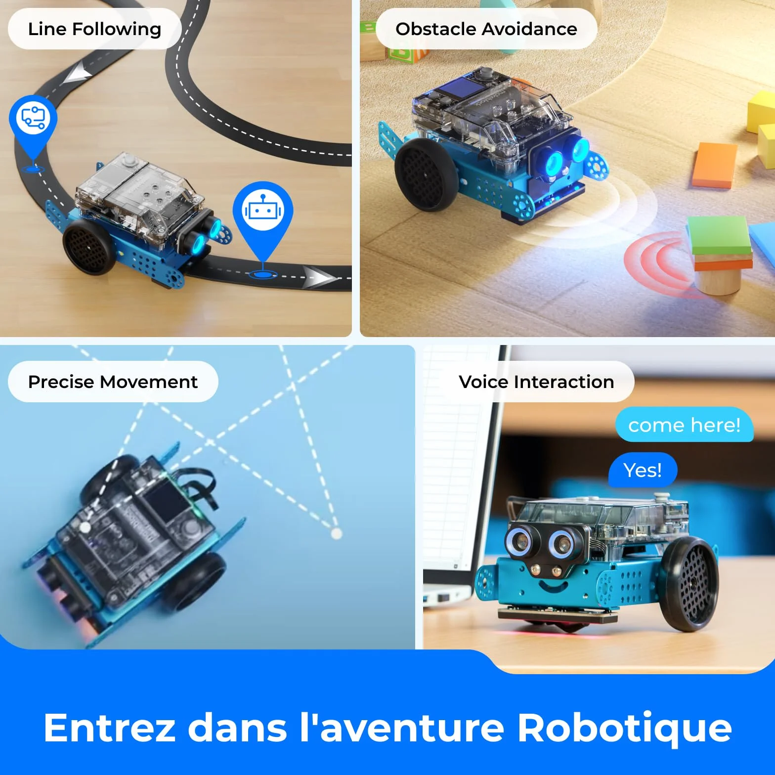 Makeblock mBot2 Robot Programmable Compatible Scratch Python WiFi IoT AI Jouet Enfants 10 Ans+