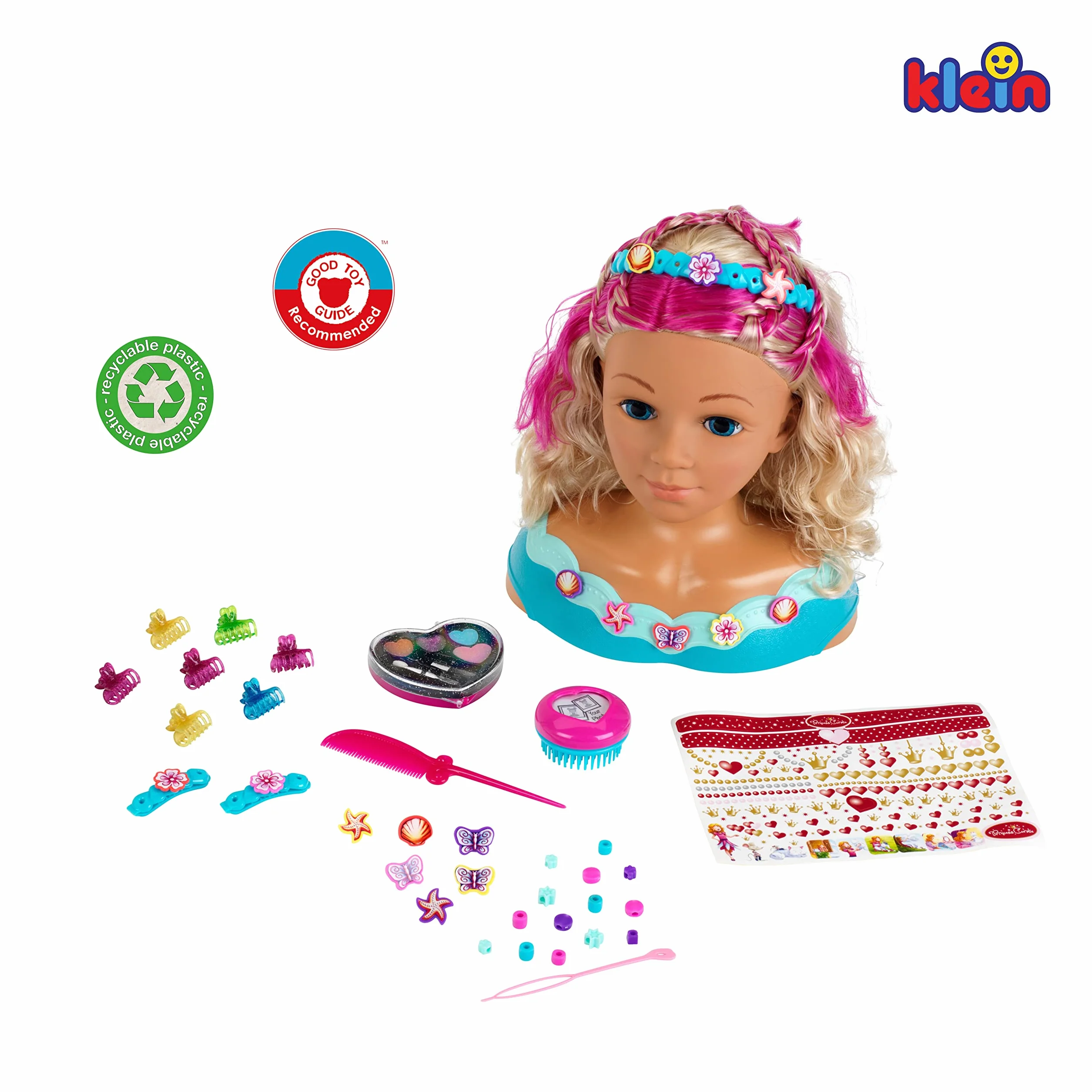 Theo Klein Mariella Tête à coiffer et à Maquiller avec Bijoux de Coiffure et Produits Cosmétiques Jouet pour Enfants