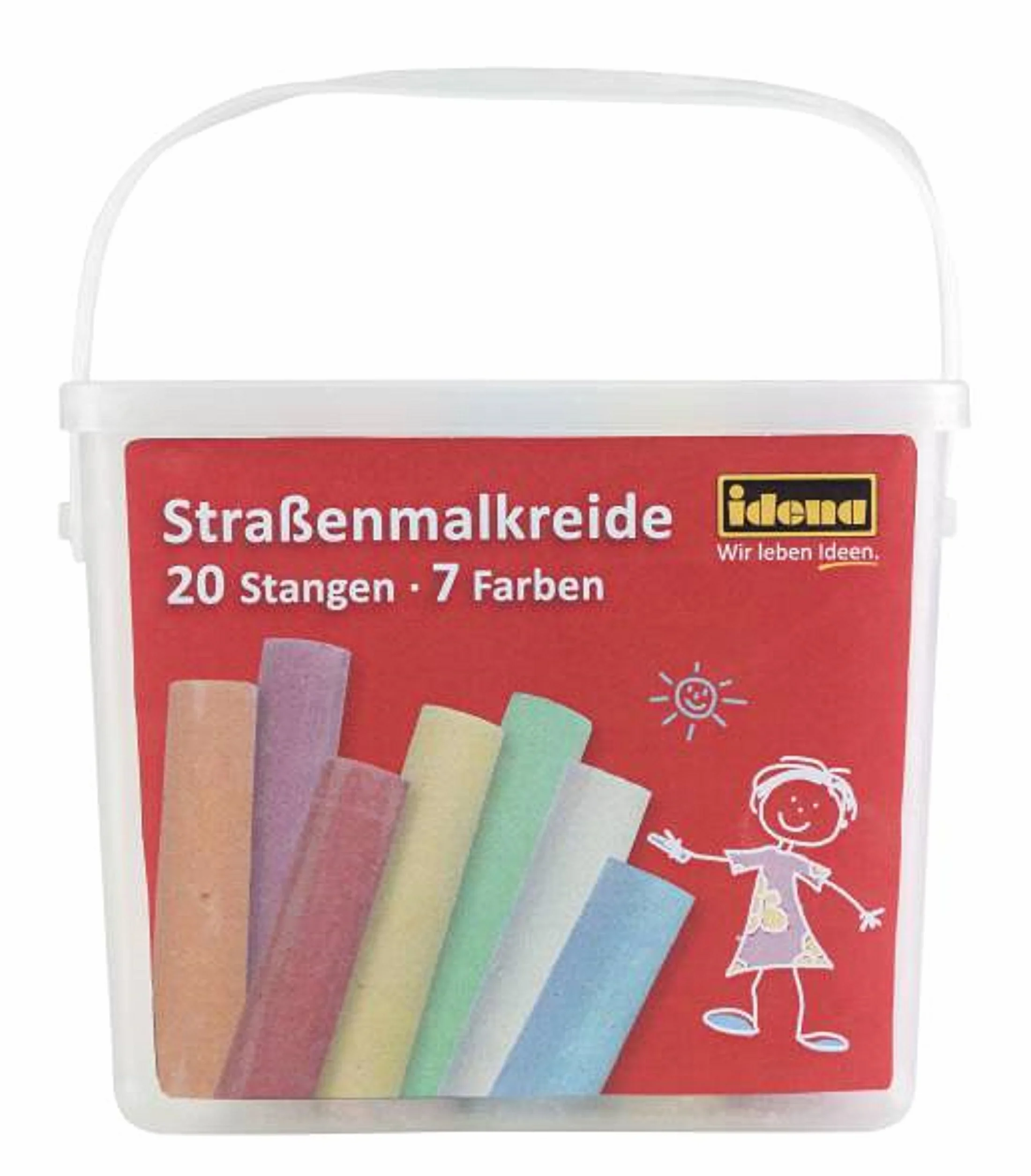 Idena 60042 Boîte carrée avec Anse 20 Barres 7 Couleurs pour Peindre l'asphalte Pavage Béton