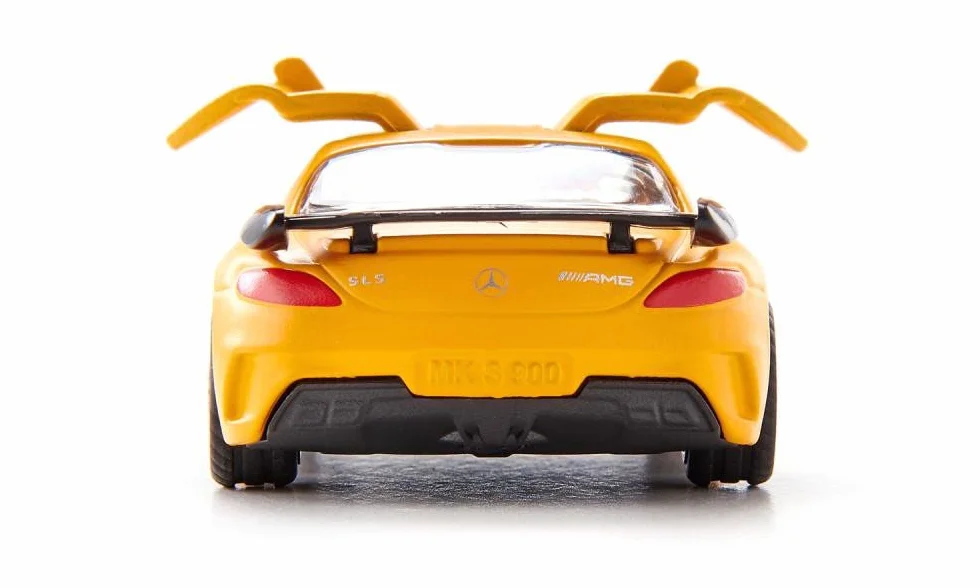 SIKU 1542 Mercedes-Benz SLS AMG Black Series Voiture de Sport Métal Plastique Orange Portières Papillon ouvrables