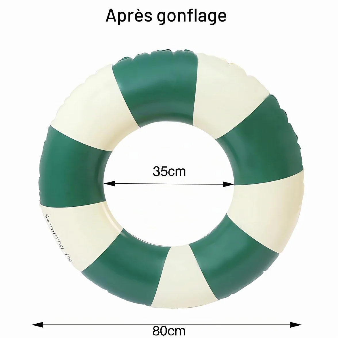 Anneau de Natation Gonflable Adulte Bouée de Piscine Rétro Rayée