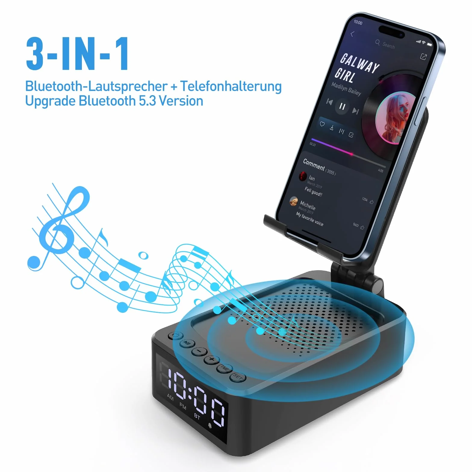 ZOOI Enceinte Bluetooth Support Telephone Cadeau Homme Original Utile