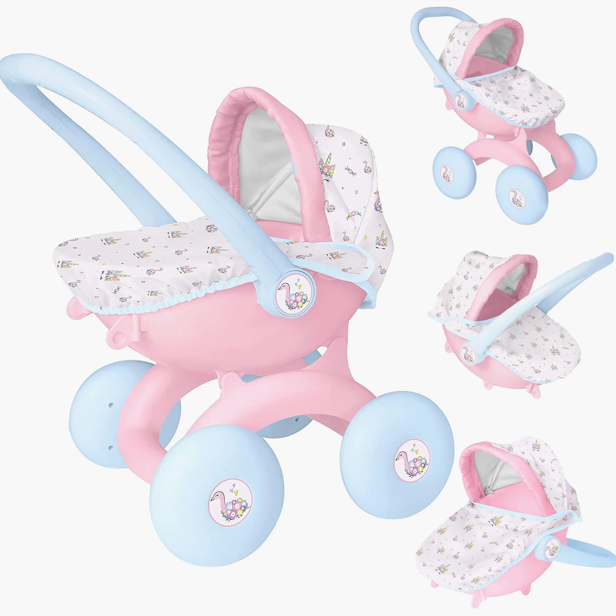 HTI BabyBoo Poussette 4-en-1 pour filles et garçons de 18 mois et plus - Jouet