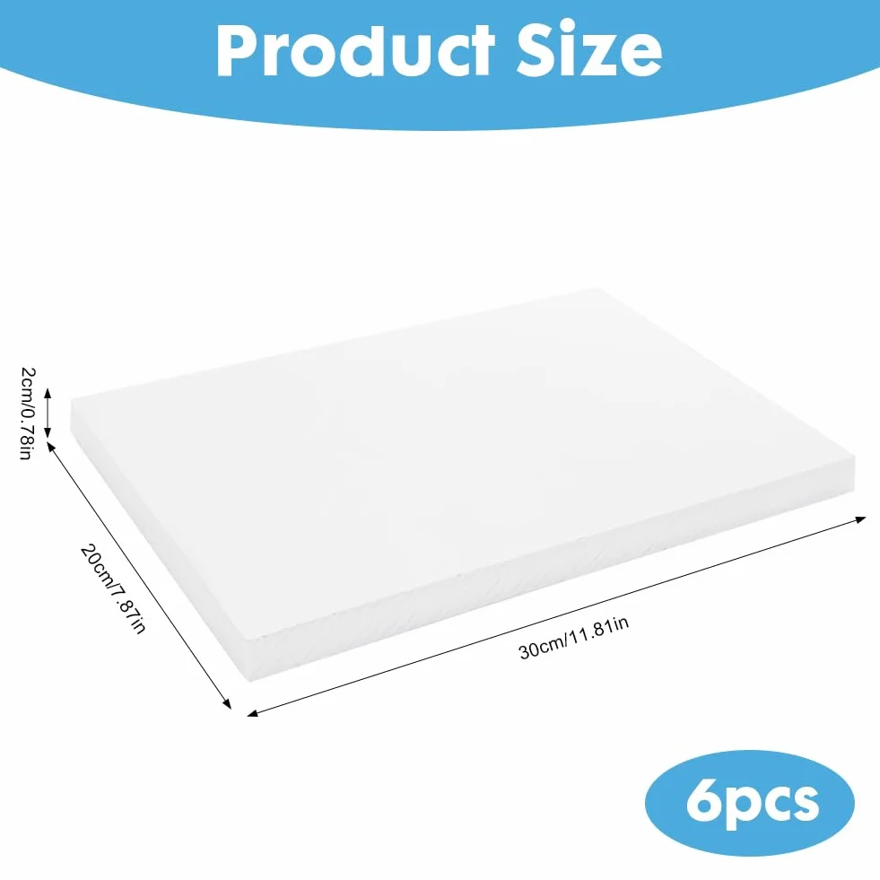 Lot De 6 Plaques De Mousse En Mousse Dure Haute Densité Pour Bricolage, Modèle, Diorama