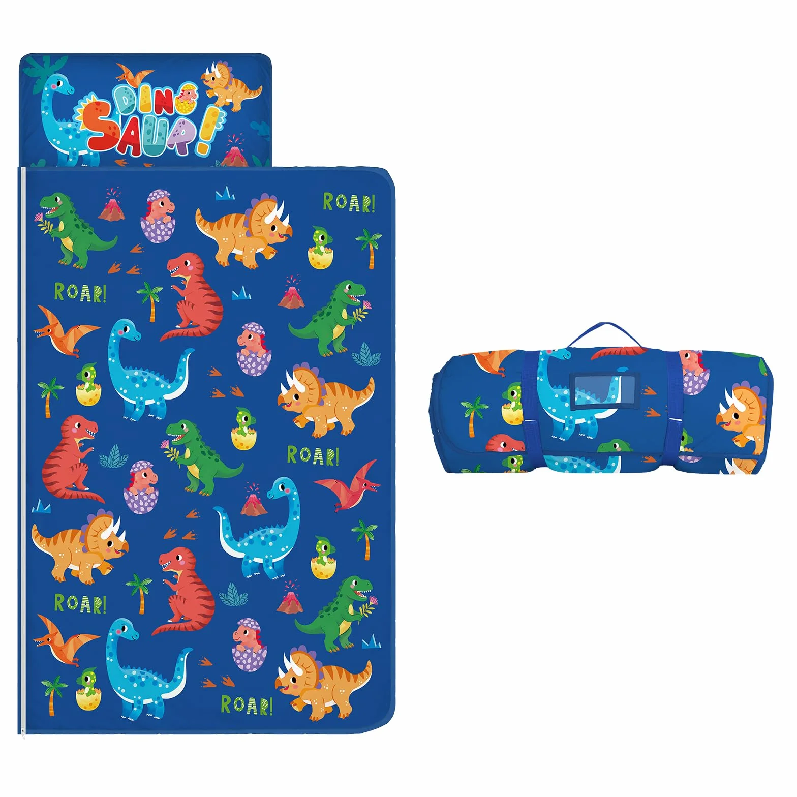 Tapis de Sieste Enfants avec Oreiller et Couverture Amovibles Sac de Couchage 2 en 1 Très Épais