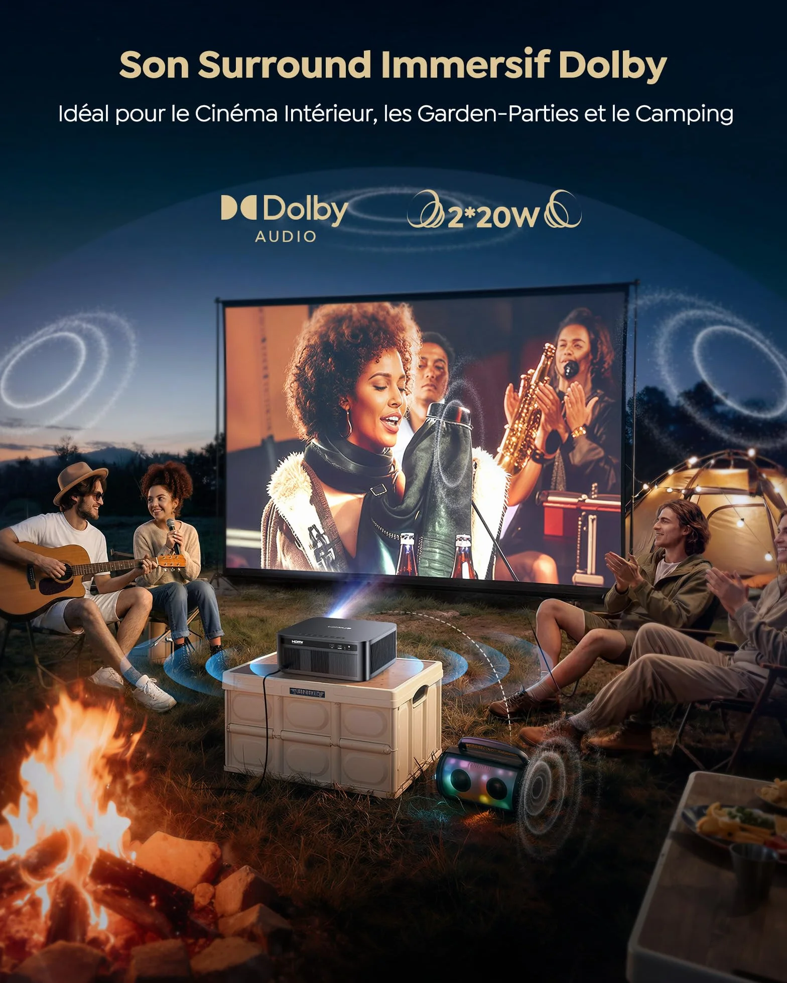WiMiUS Vidéoprojecteur 4K 2200 ANSI Google TV Auto Focus Keystone HDR10 WiFi Bluetooth HDMI 2.1
