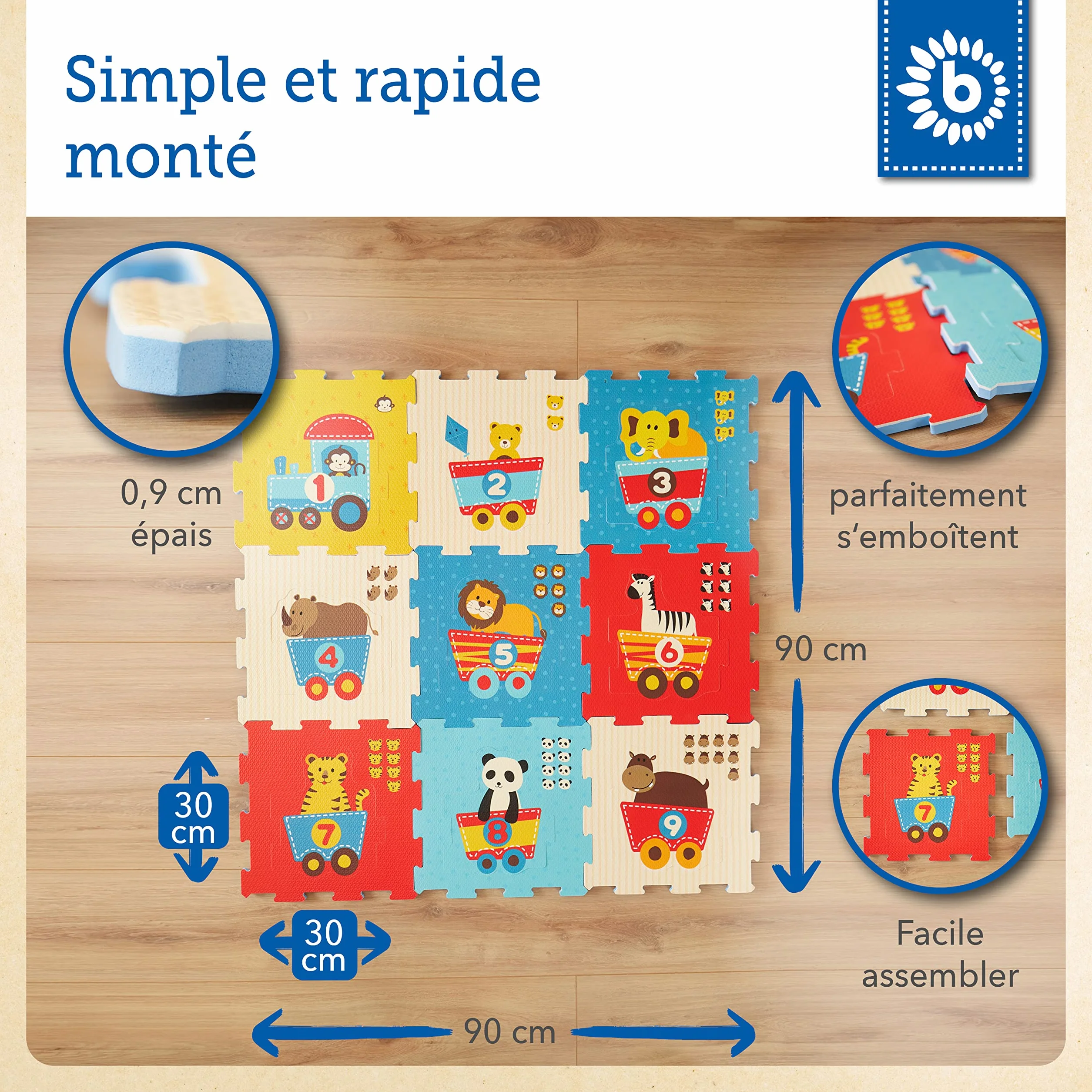 BIECO Tapis Puzzle Multicolore