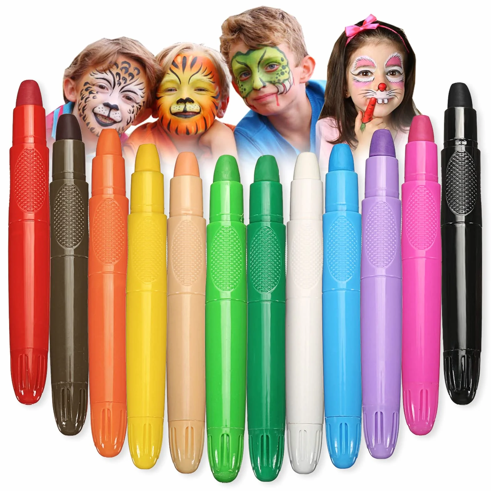 Visage Peinture 12 Couleurs Crayon Maquillage Enfant Non-Toxique Lavable Maquillage Carnaval Peinture Corporelle