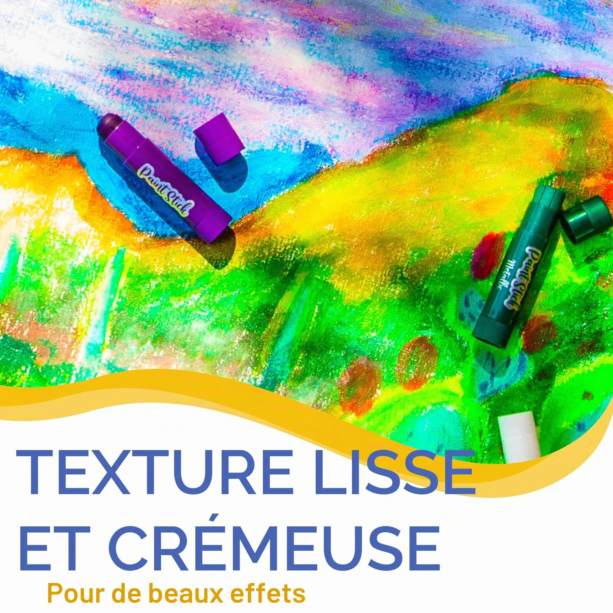 Zenacolor Lot de 30 bâtons de peinture pour enfants - Fournitures d'art sans désordre