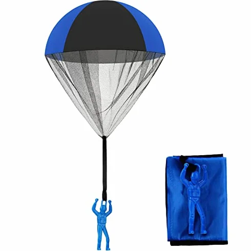 Skylety Jouet de Parachute pour Enfants Volant Extérieur sans Enchevêtrement Bleu Noir