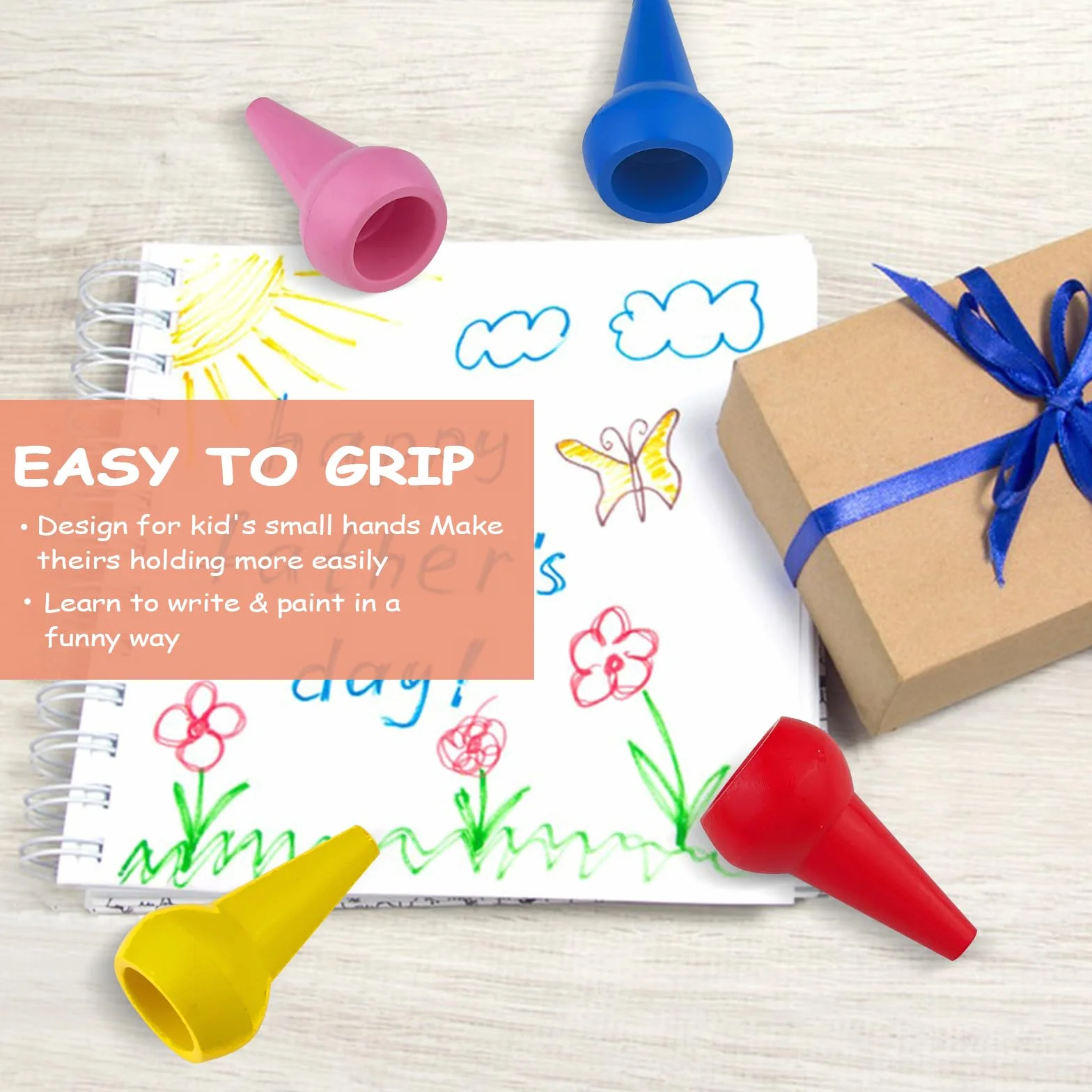 Crayons à Doigts 12 pièces pour tout-petits, non toxiques, jouets Montessori
