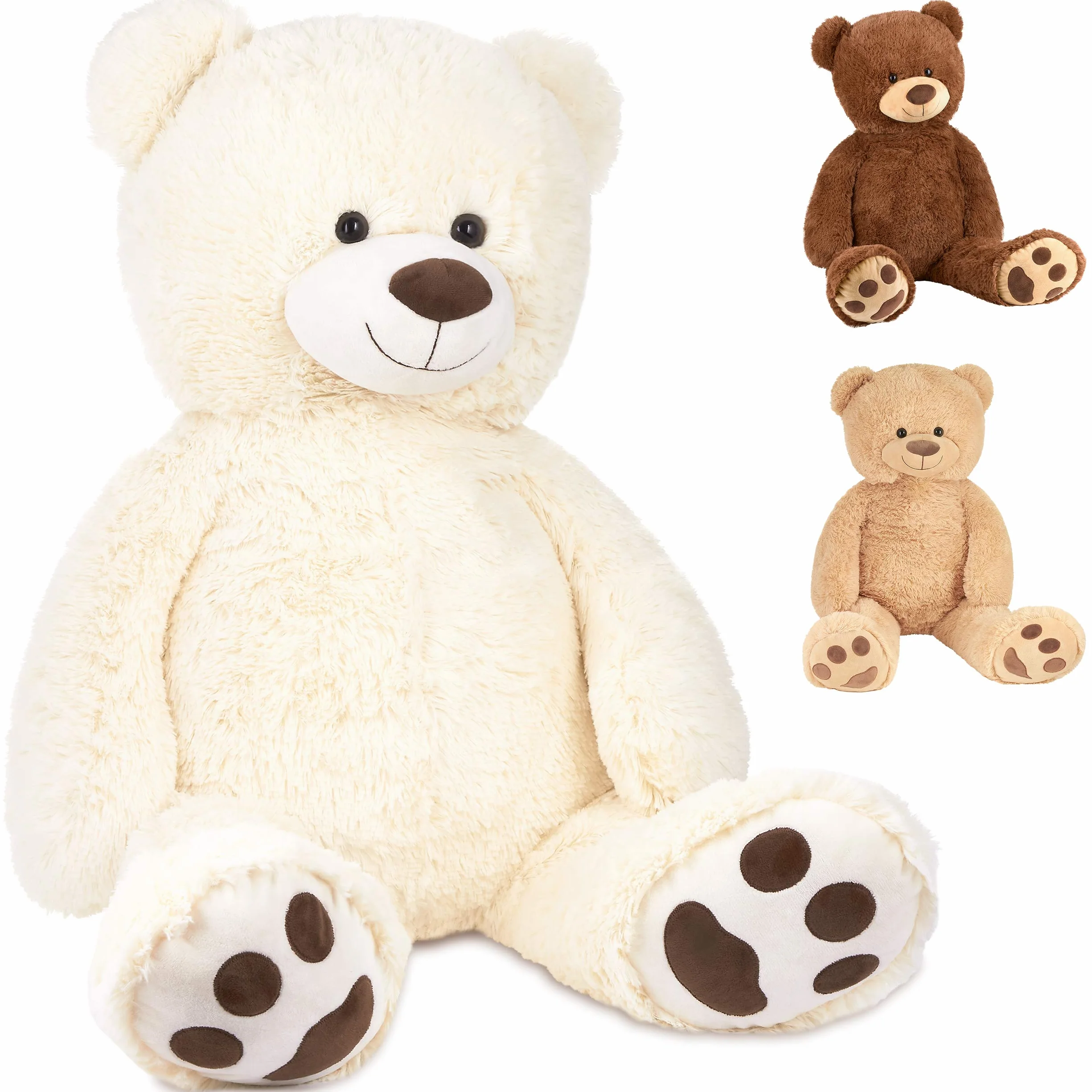 BRUBAKER Peluche géante XXL Ours Nounours 100 cm Blanc
