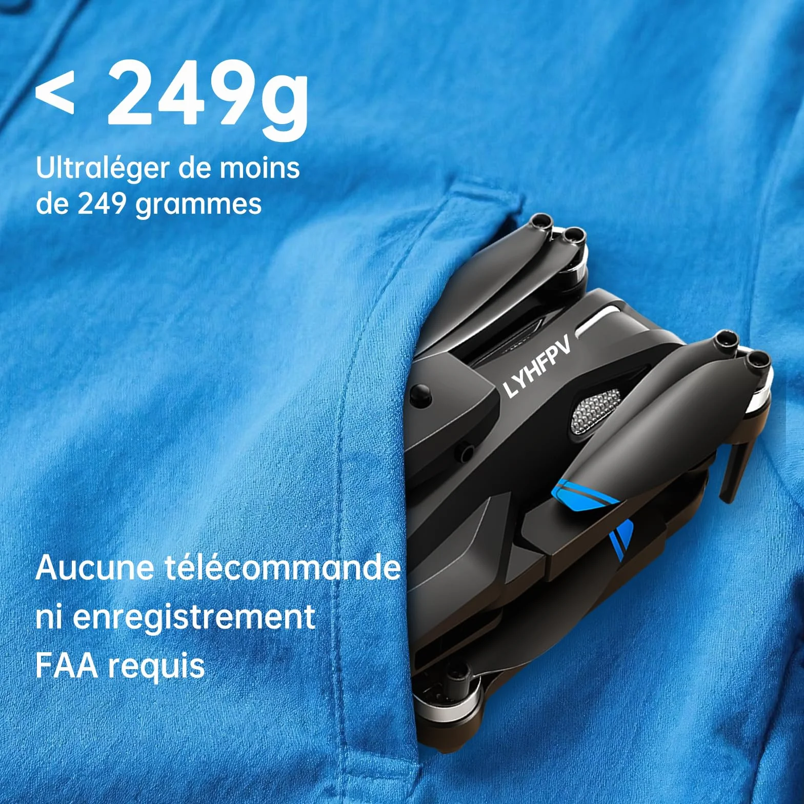 Drone avec Caméra 4K UHD Pliable Moteur sans Balais 40 min de vol