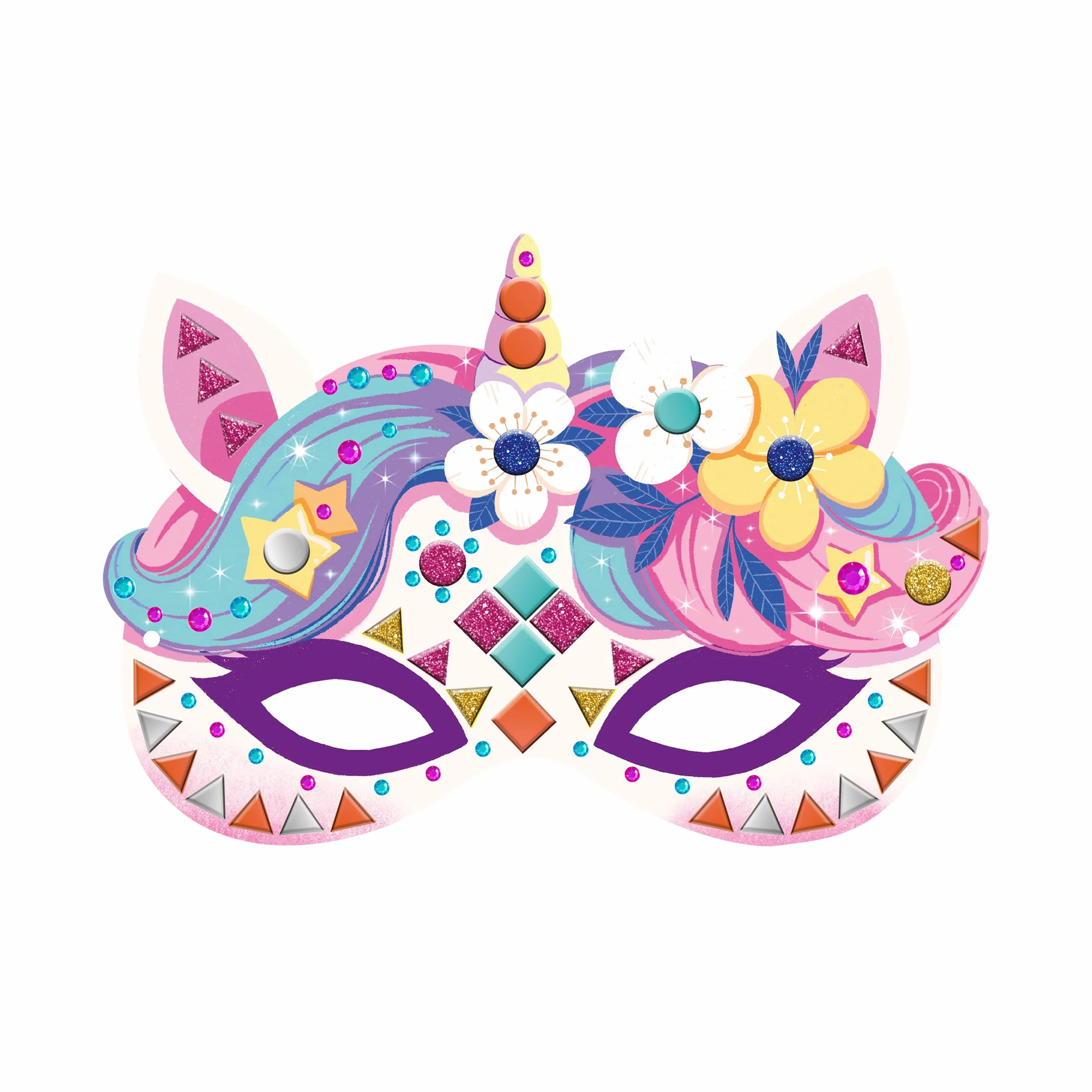 Janod Coffret Créatif Multi-Activités Licorne 13 Activités à Décorer Mosaïques Stickers Brillants Papier Doré Dès 6 Ans