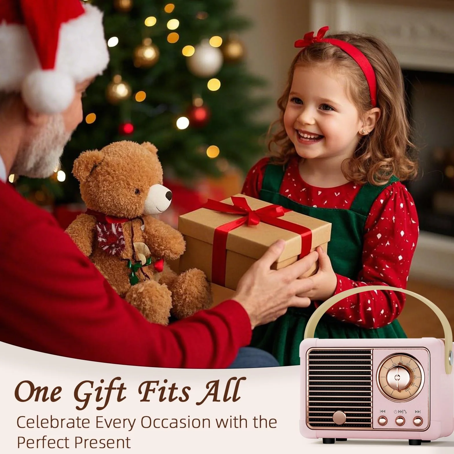Enceinte Portable Bluetooth Kawaii Haut-parleurs sans Fil Cadeau Fille 10 Ans Rose