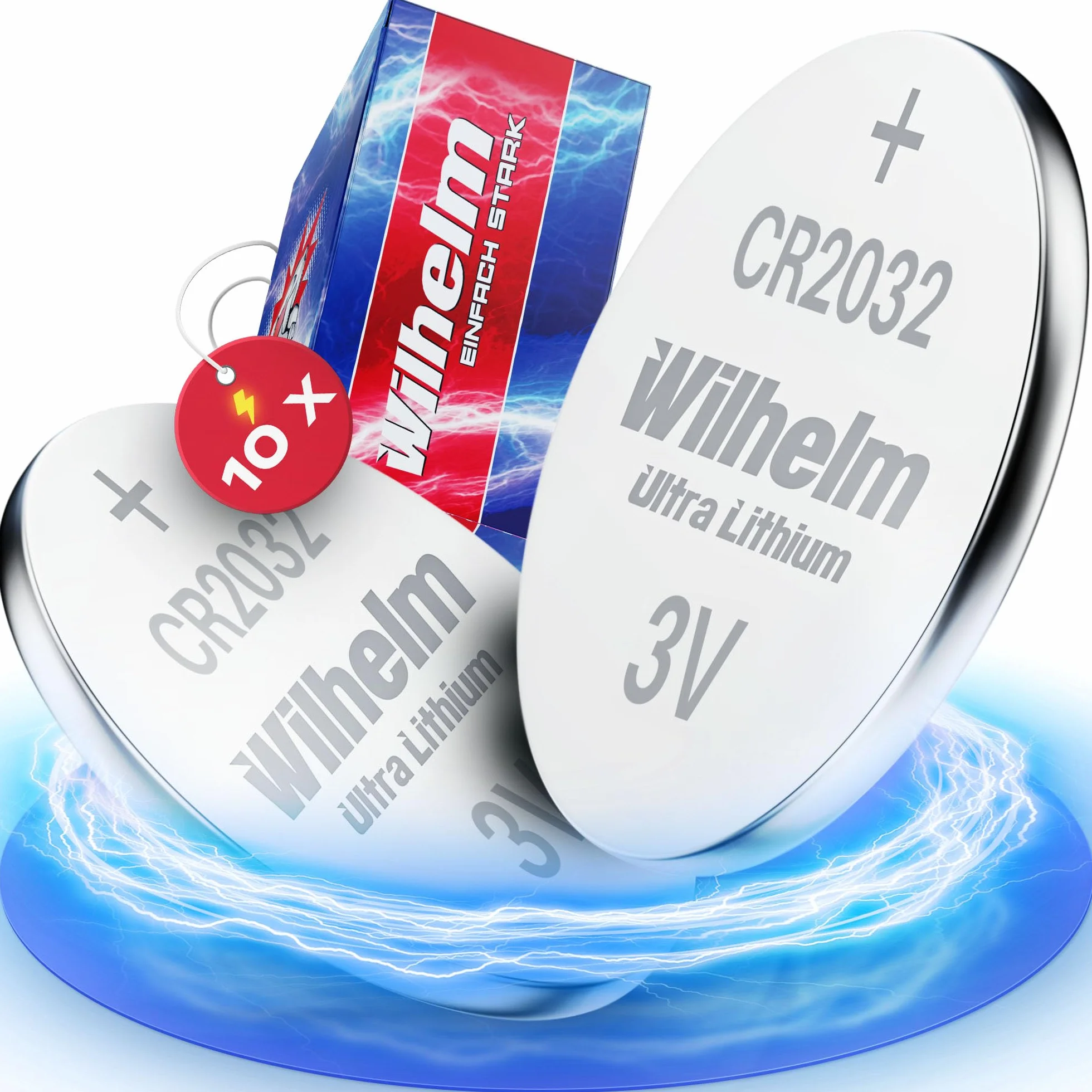 Piles CR2032 Batterie au Lithium Haute Performance Wilhelm