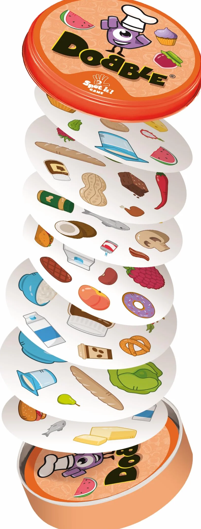 Dobble Asmodee Gourmandise - Jeu de Cartes Rapide pour Toute la Famille - 2-8 Joueurs, 6+ Ans