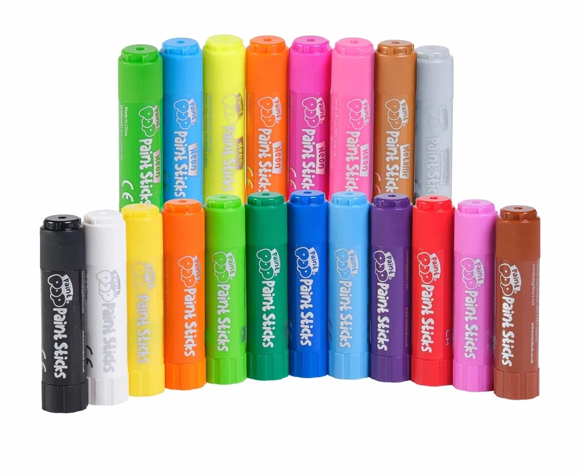 CRAZY POP Crayons Multisurfaces Boîte de 20 crayons Séchage rapide Ne tachent pas