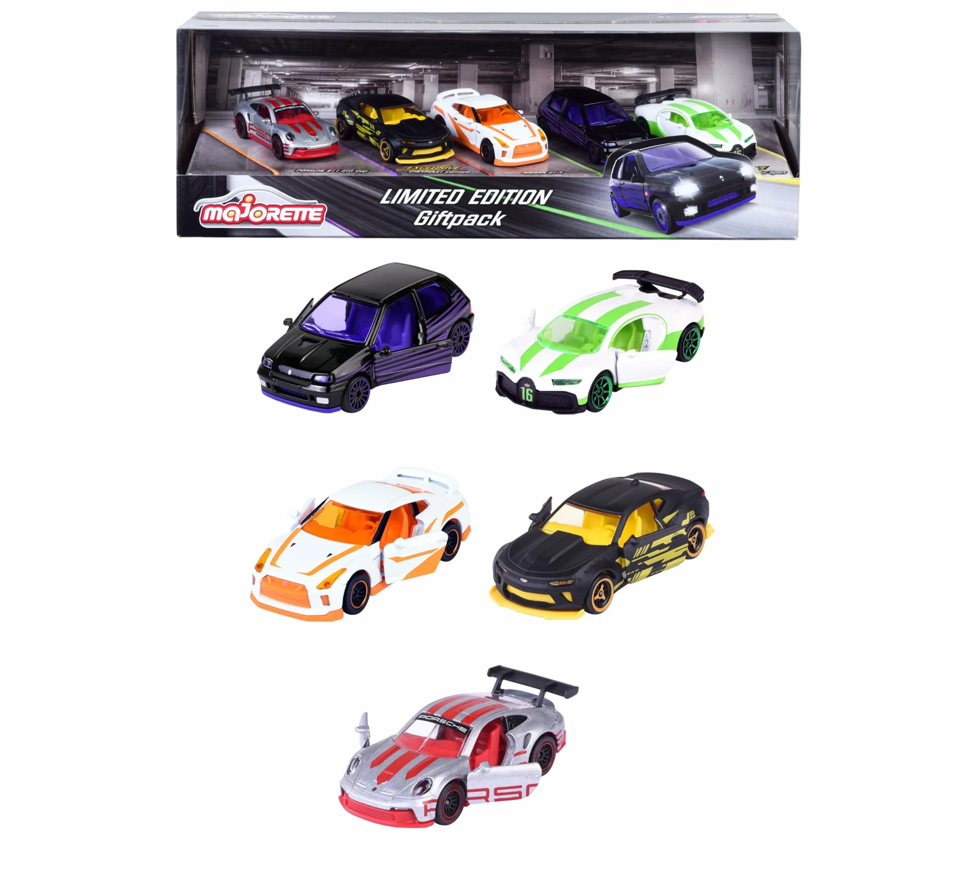 Majorette Color Trace Giftpack Edition Limitée Coffret 5 Véhicules Miniatures 2 Exclusifs
