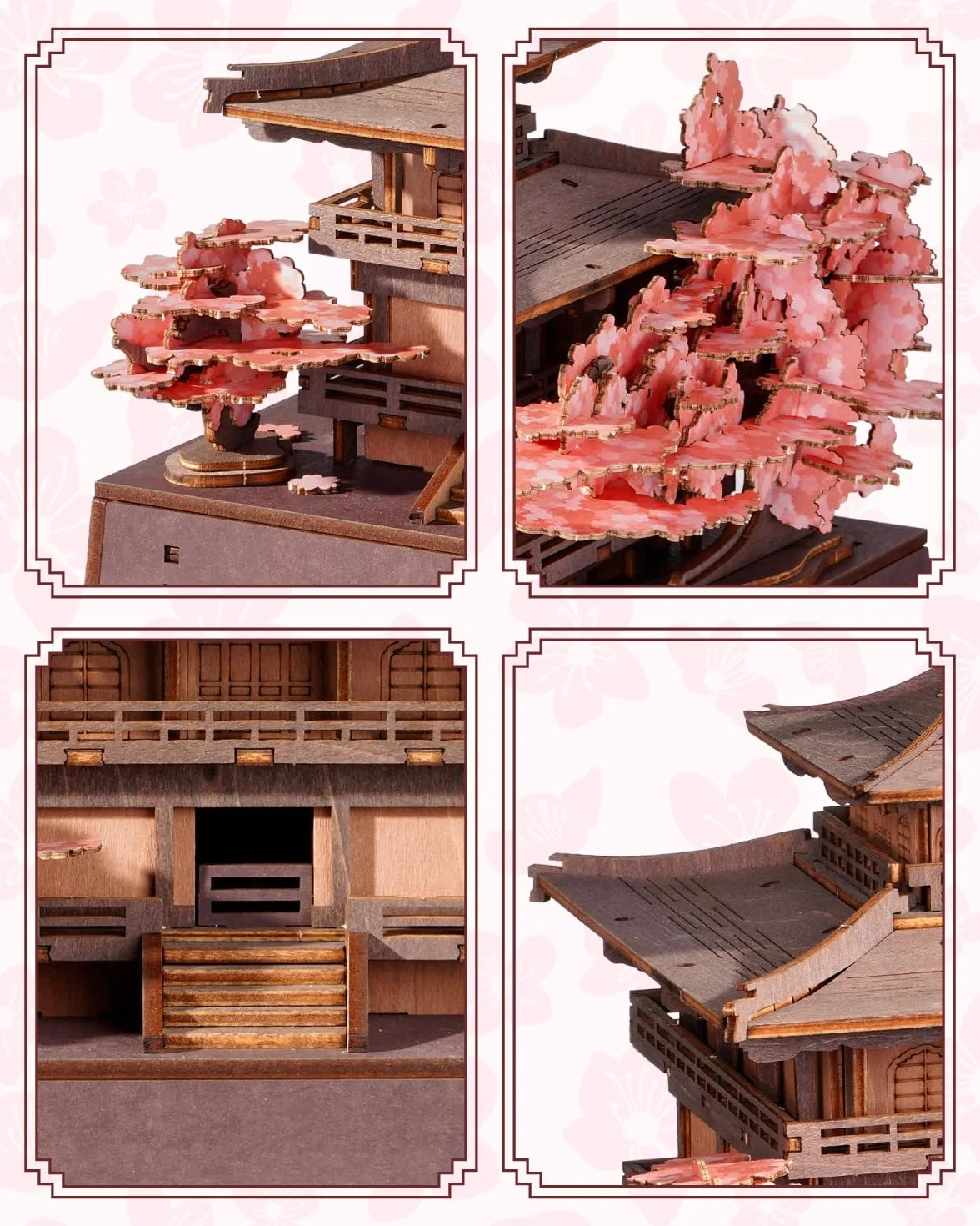 ROBOTIME Puzzles 3D Sakura, Maquettes en Bois pour Adultes et Adolescents