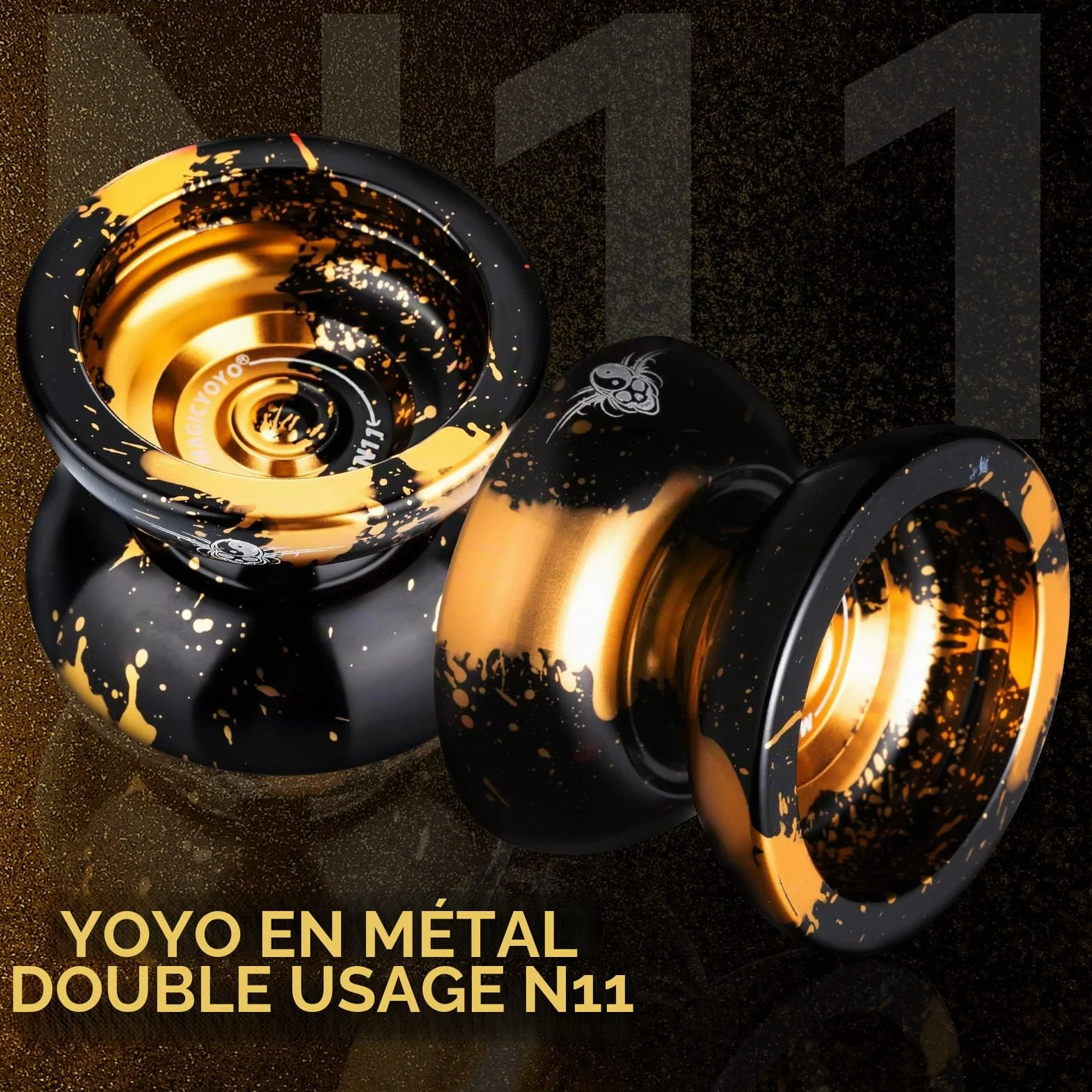 MAGICYOYO JoJo N11 Plus Yoyo Métal Professionnel Réactif Double Usage