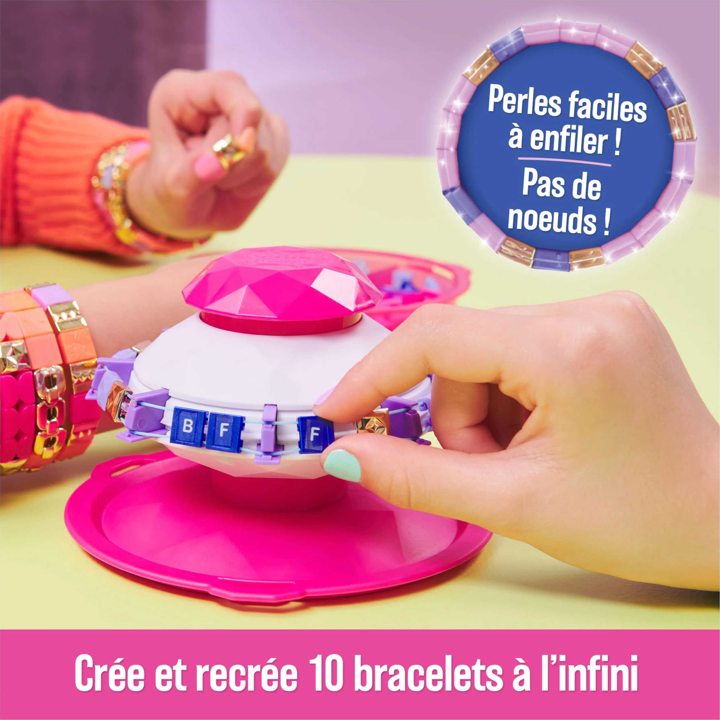 COOLMAKER Pop Style Machine Kit Bracelet Création Bracelets Amitié Tendance Fun Facile Jouet Enfant 7 Ans+