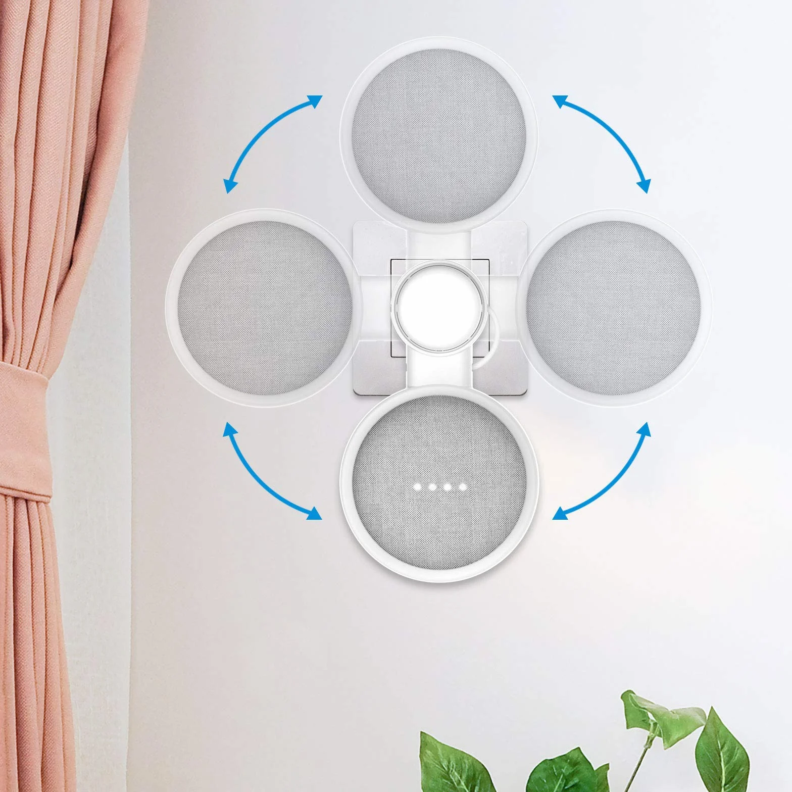 Support Mural pour Google Home Mini/Nest Mini (2nd Gen), Solution d'Espace-Économique pour Enceinte Intelligente, Blanc