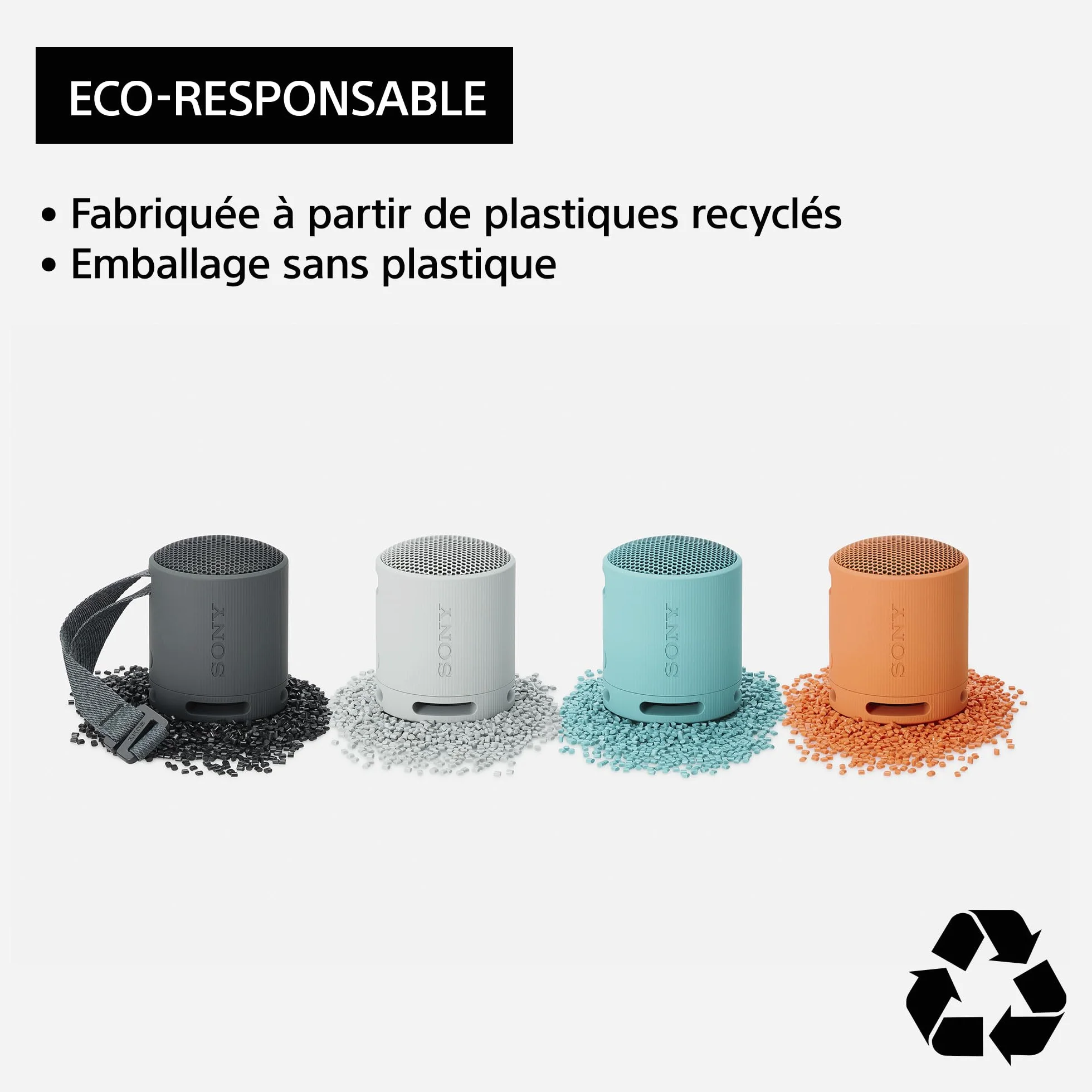 Sony SRS-XB100 Enceinte Bluetooth Portable IP67 Étanche Batterie 16H Noir