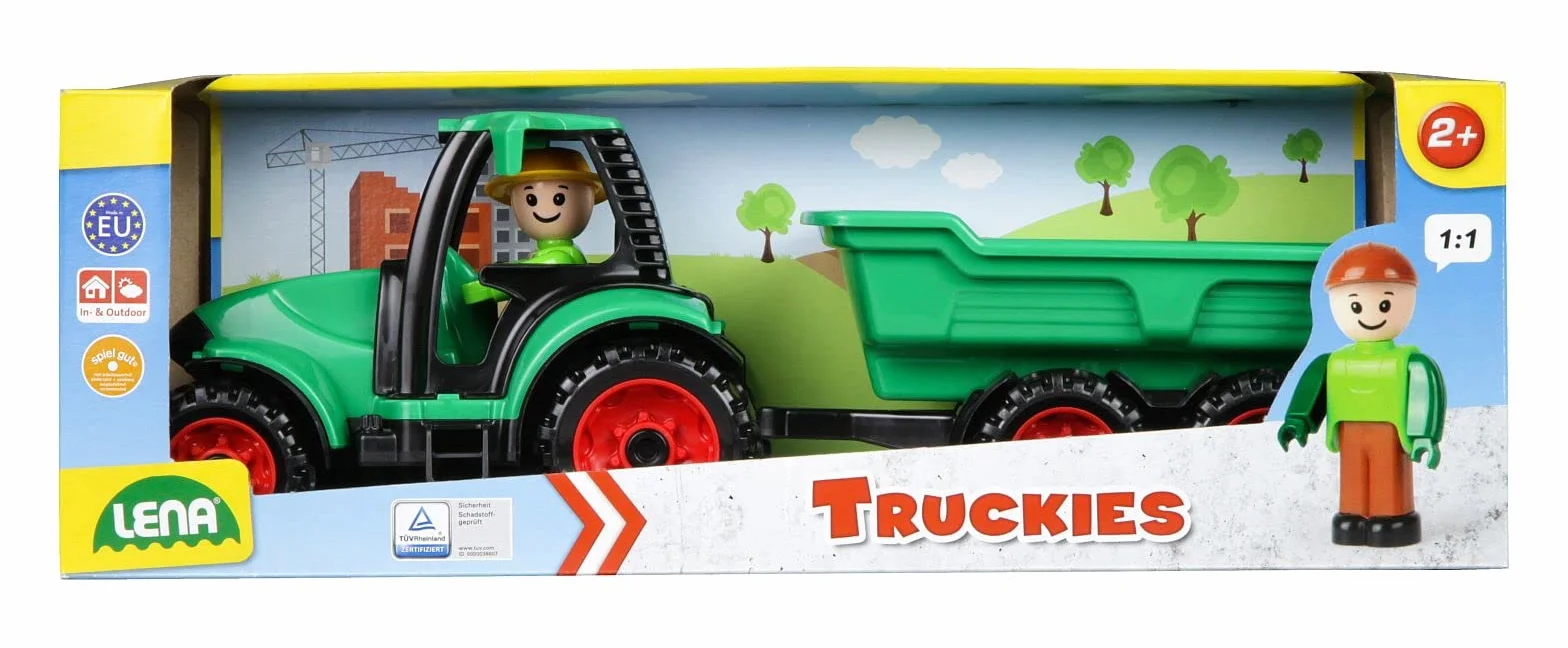 LENA Truckies Tracteur avec remorque Set de jeu 38 cm Enfants 2 Ans