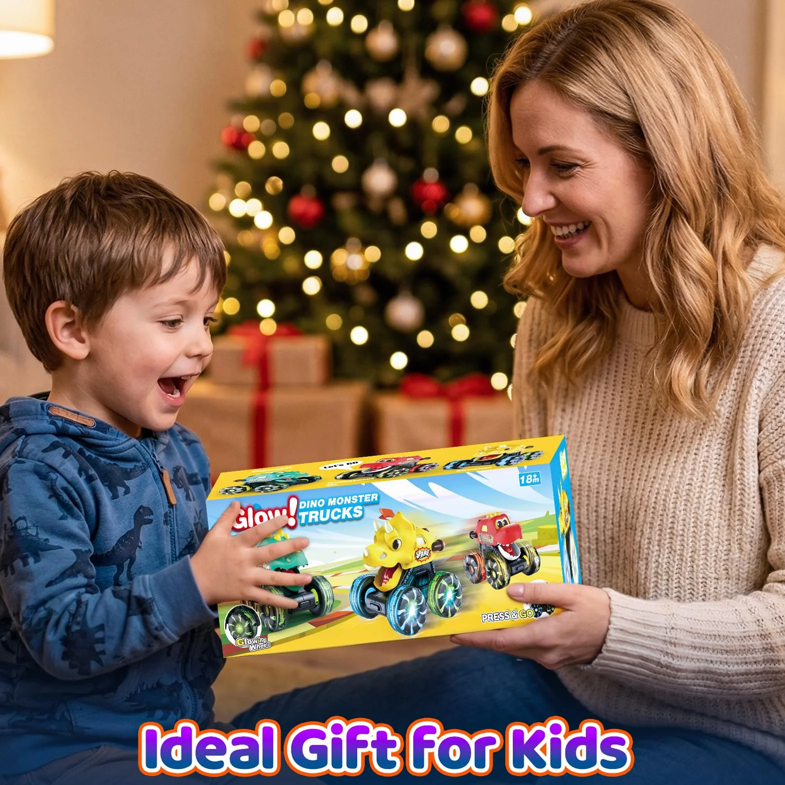 EUCOCO Monster Truck Jouet Dinosaure Voiture Enfant 1-5 Ans Cadeau Anniversaire